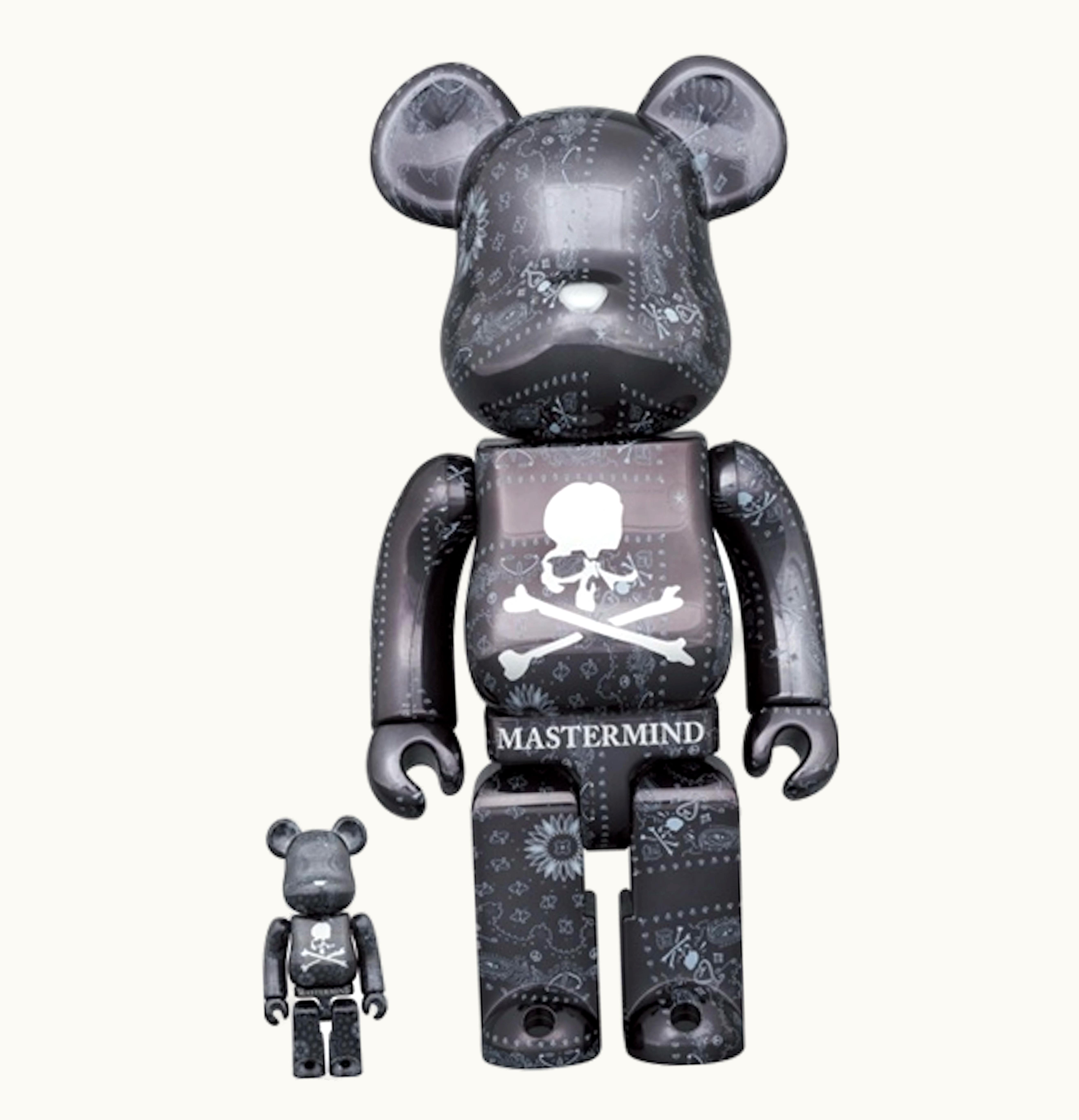 Bearbrick Bearbrick X Mastermind World 100 400 Set Black Bandana