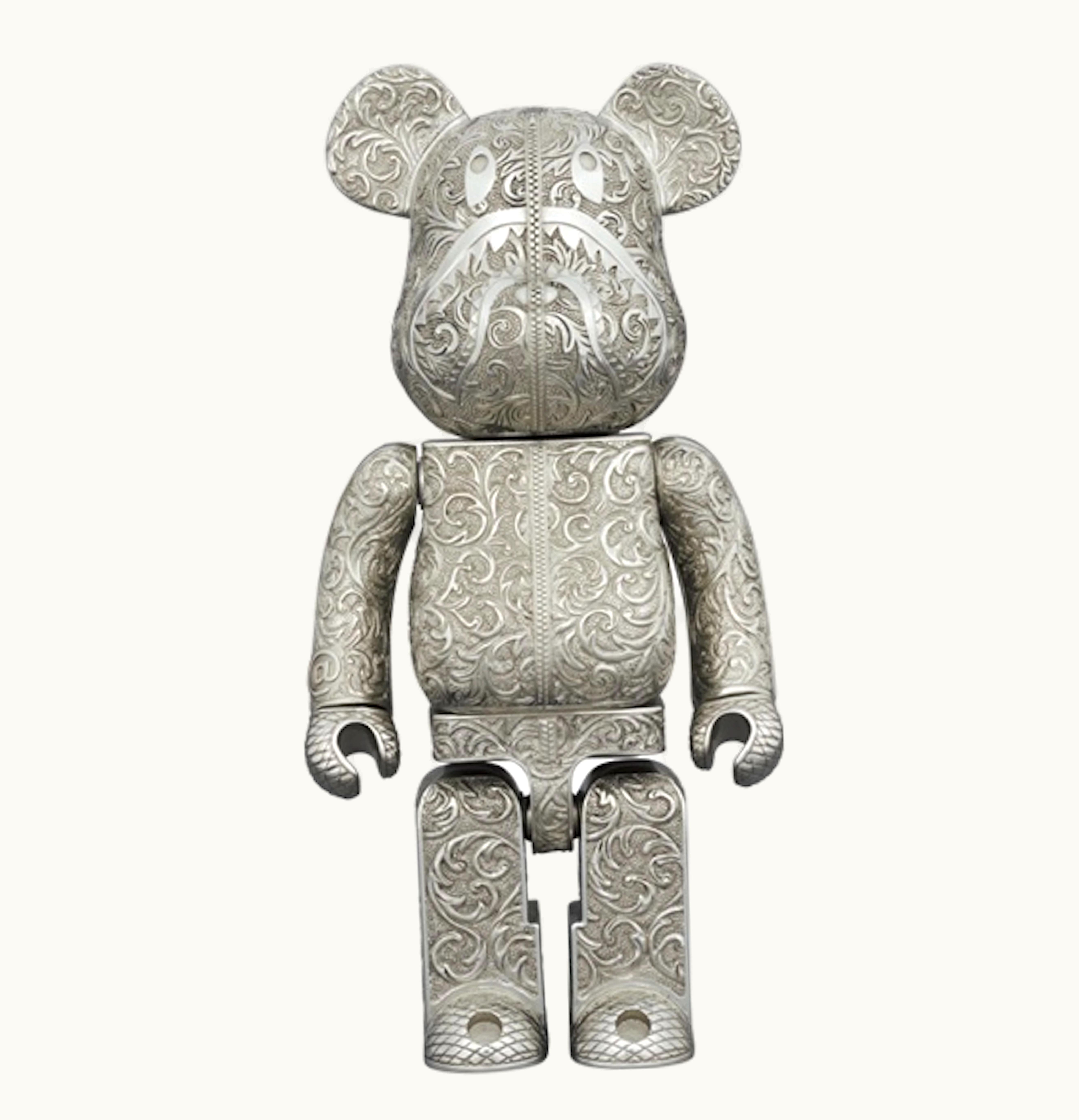 Bearbrick Bearbrick X Royal Selangor X BAPE Shark 400 Silver