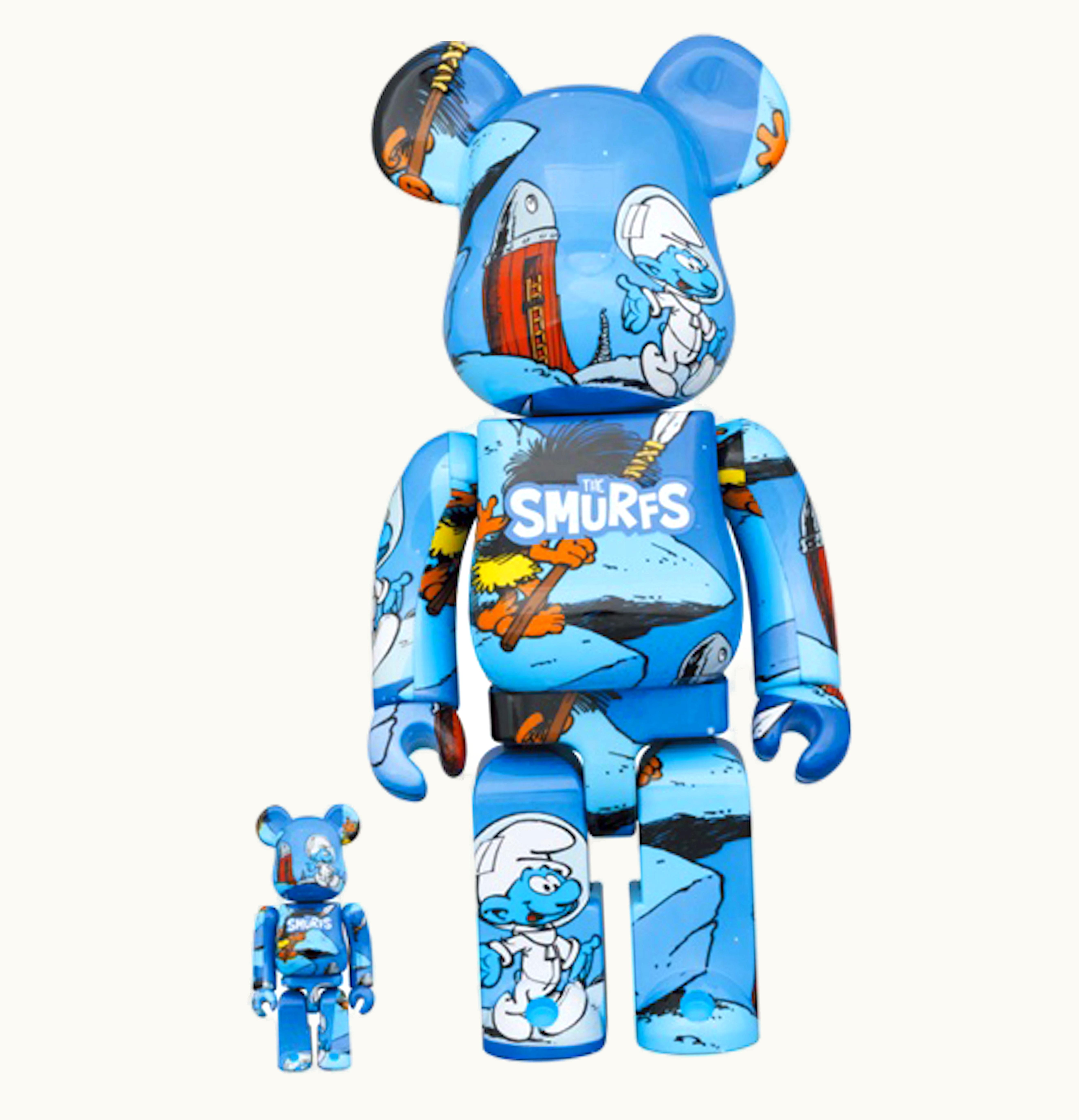 Bearbrick Bearbrick X The Smurfs The Astrosmurf 100 400 Set Blue