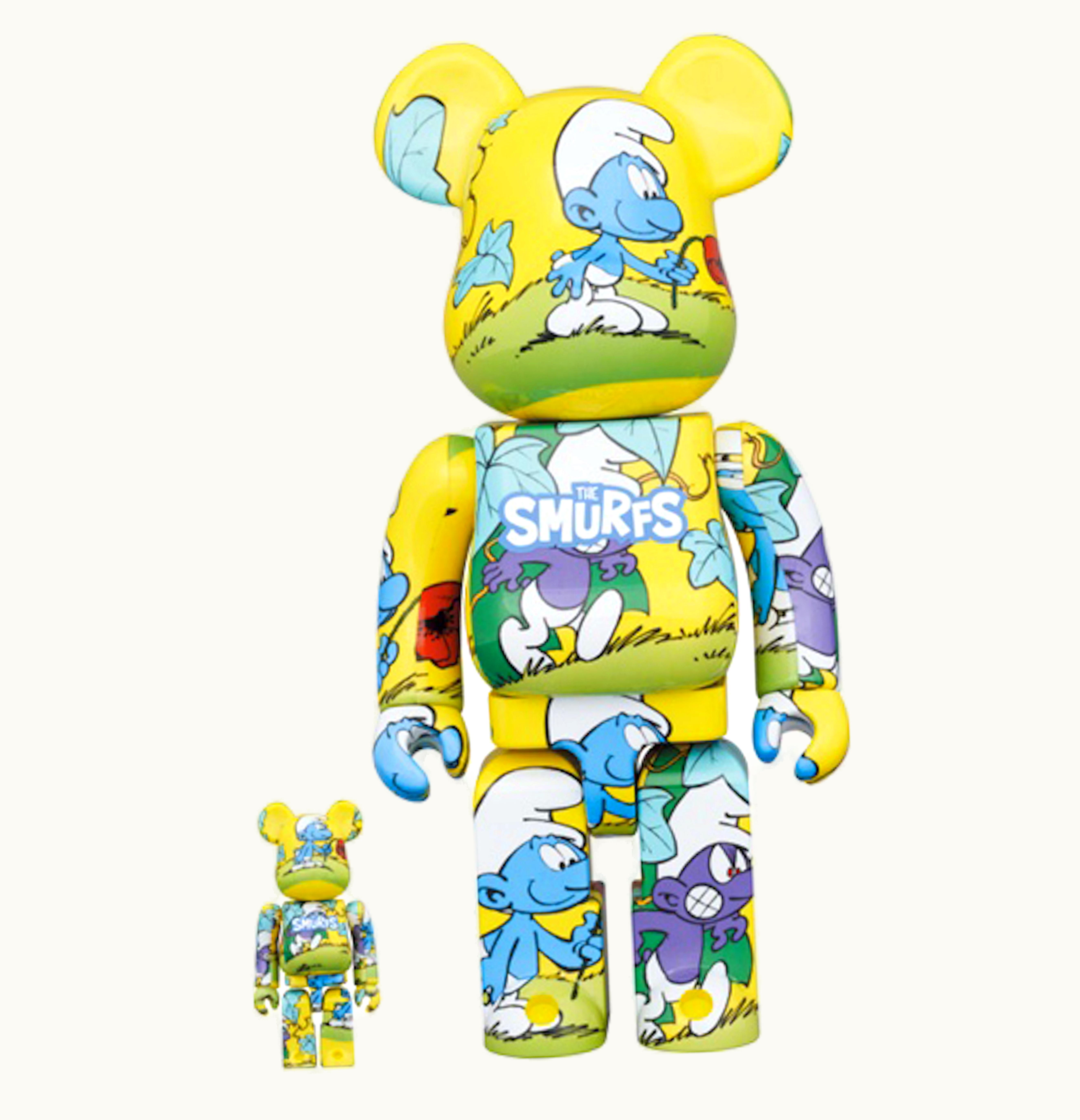 Bearbrick Bearbrick X The Smurfs The Purple Smurfs 100 400 Set Yellow