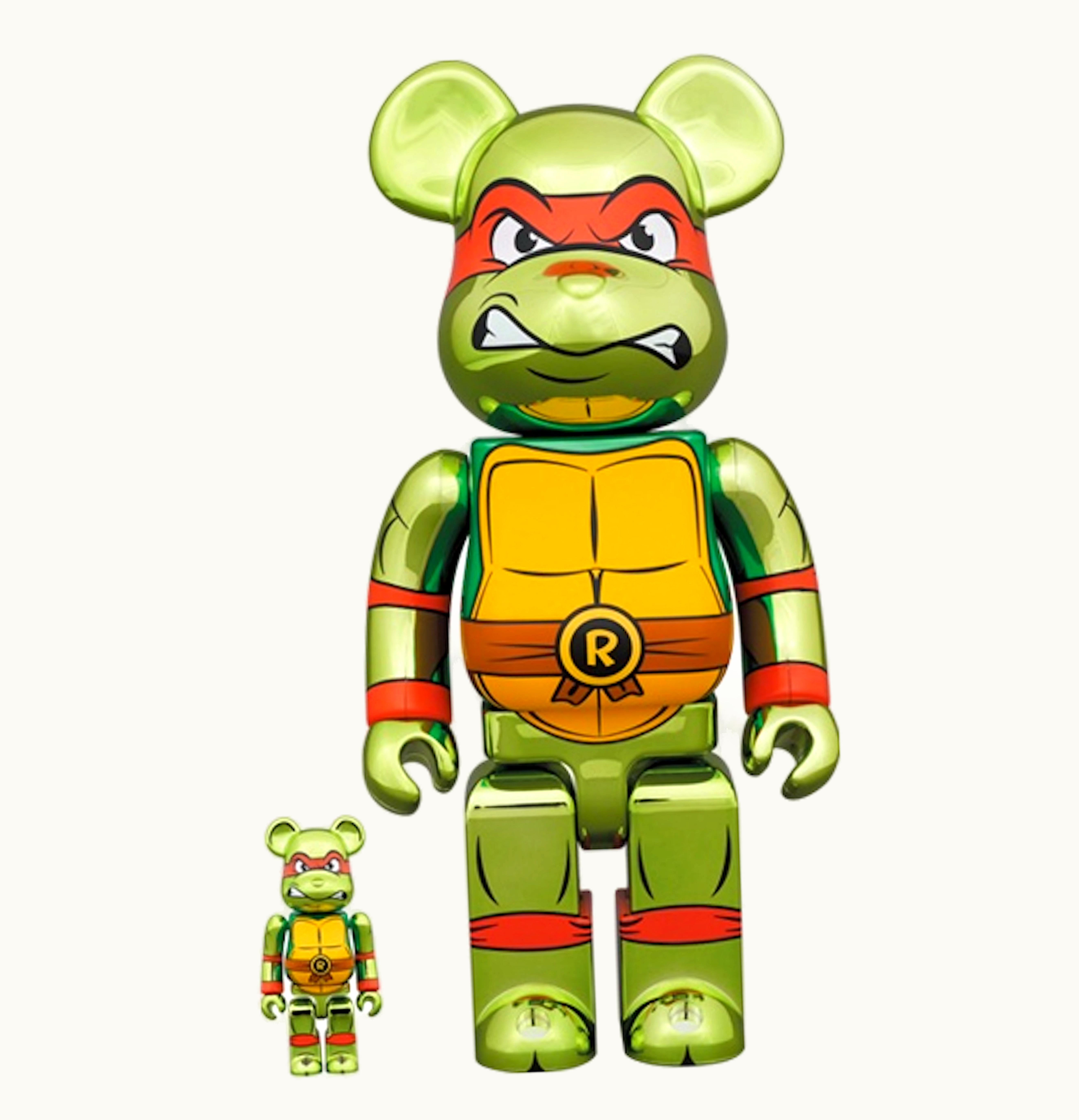 Bearbrick Bearbrick X Teenage Mutant Ninja Turtles Raphael Chrome 100 400 Set