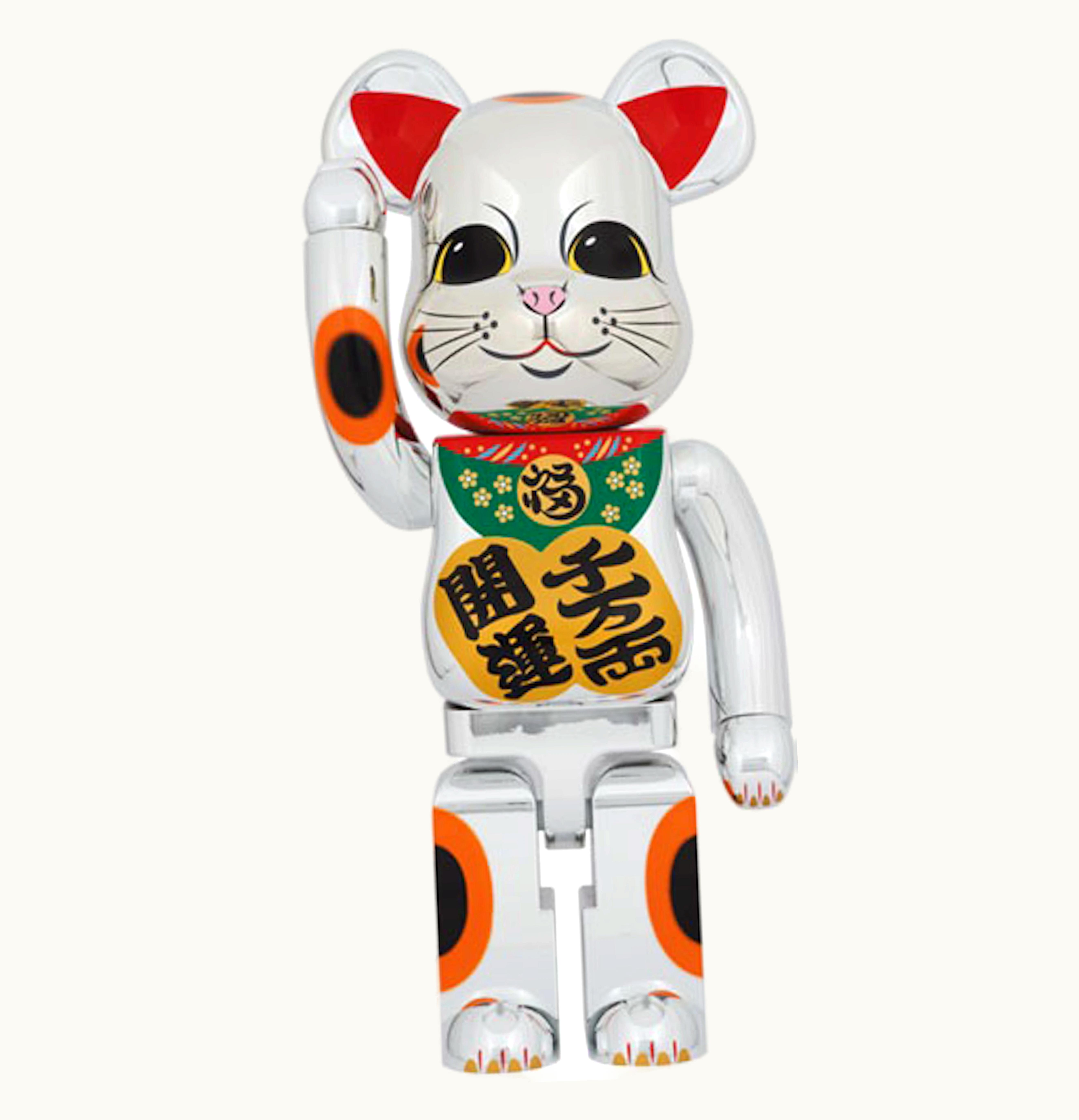 Bearbrick Bearbrick Lucky Cat Good Luck Ten Million Ryo 1000 Silver Plated