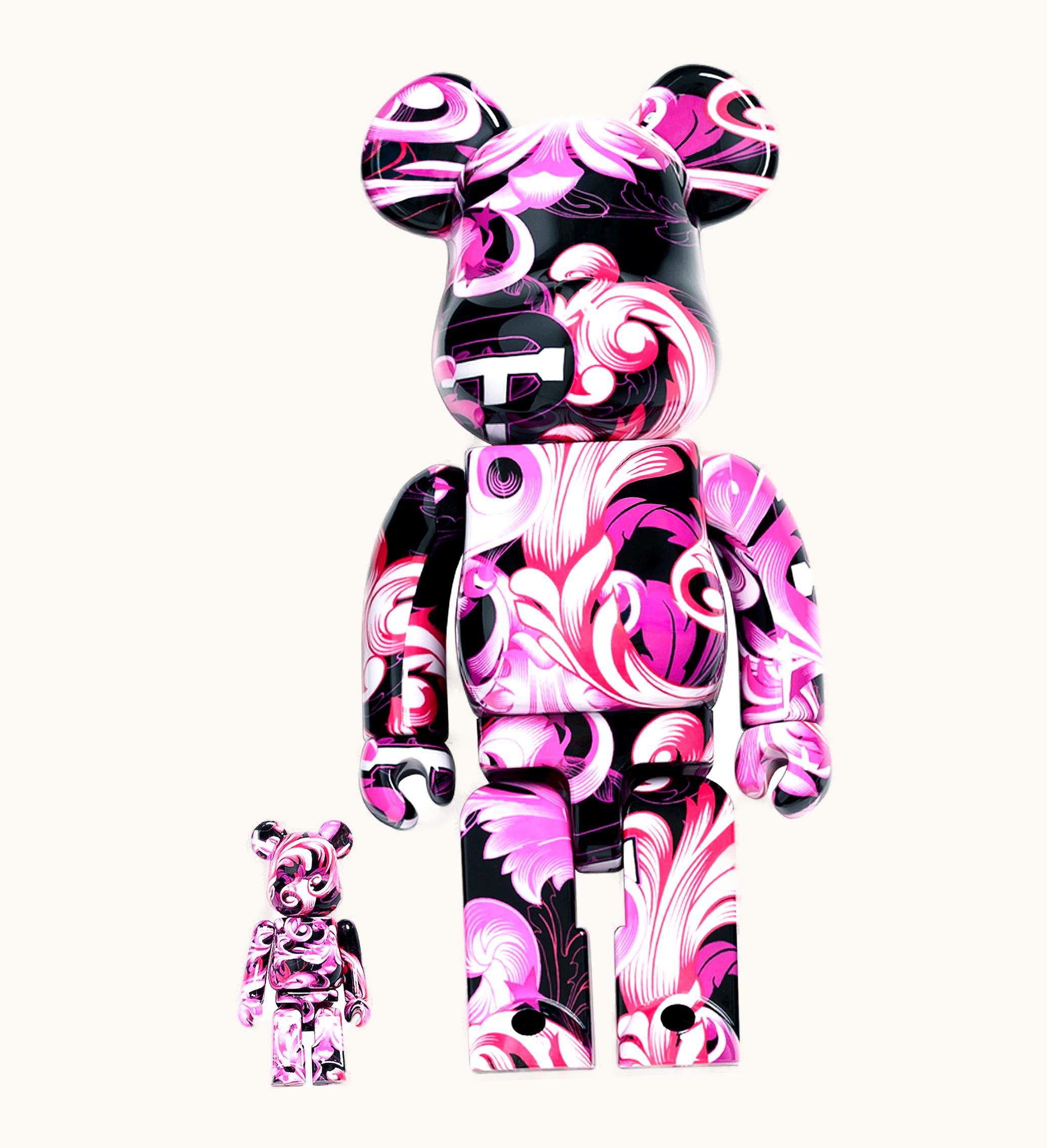 Bearbrick Bearbrick X Phantaci 17th Anniversary 100 400 Set Pink Purple Black