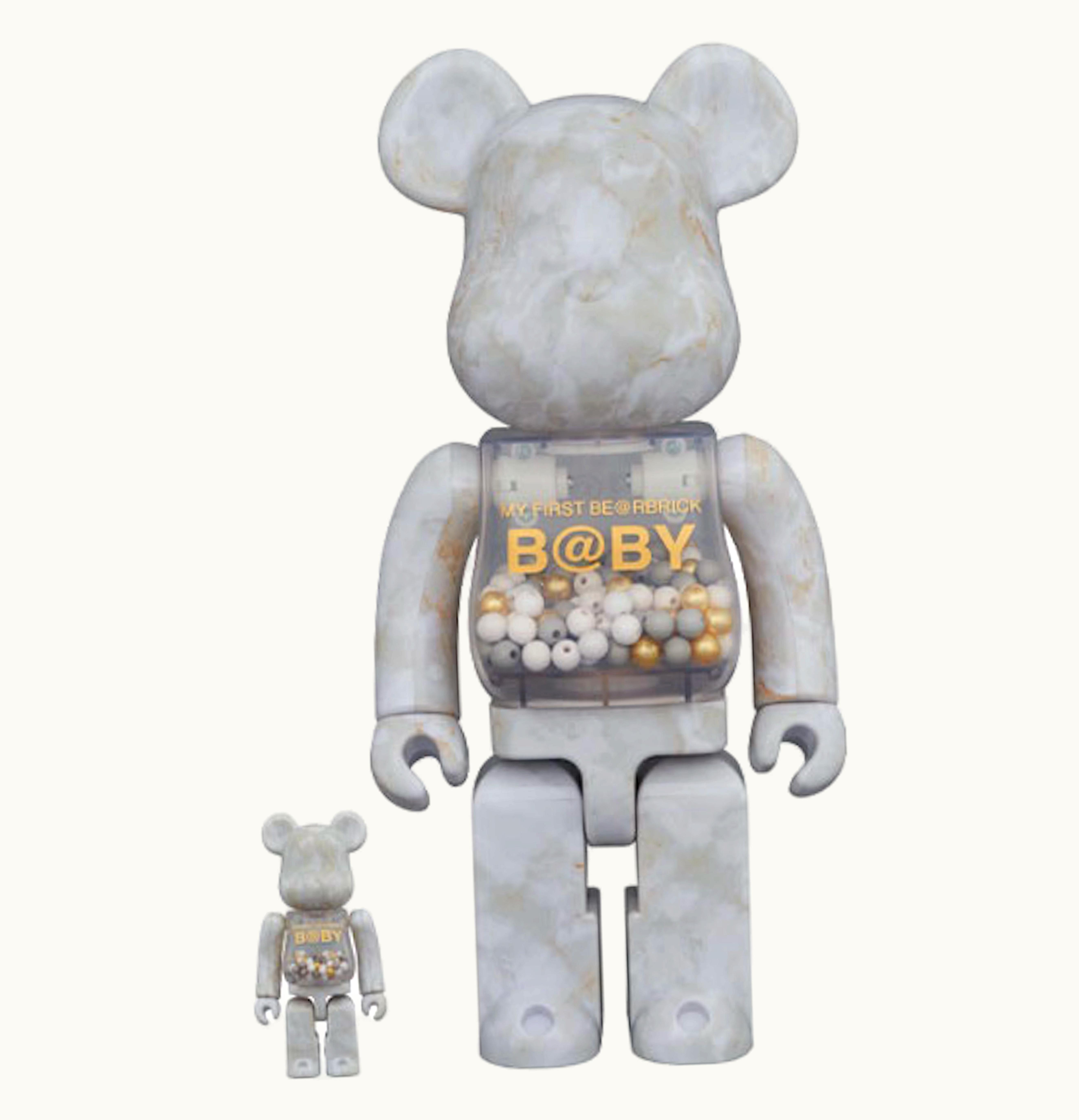 Bearbrick Bearbrick My First Baby Marble Ver 100 400 Set White Gold