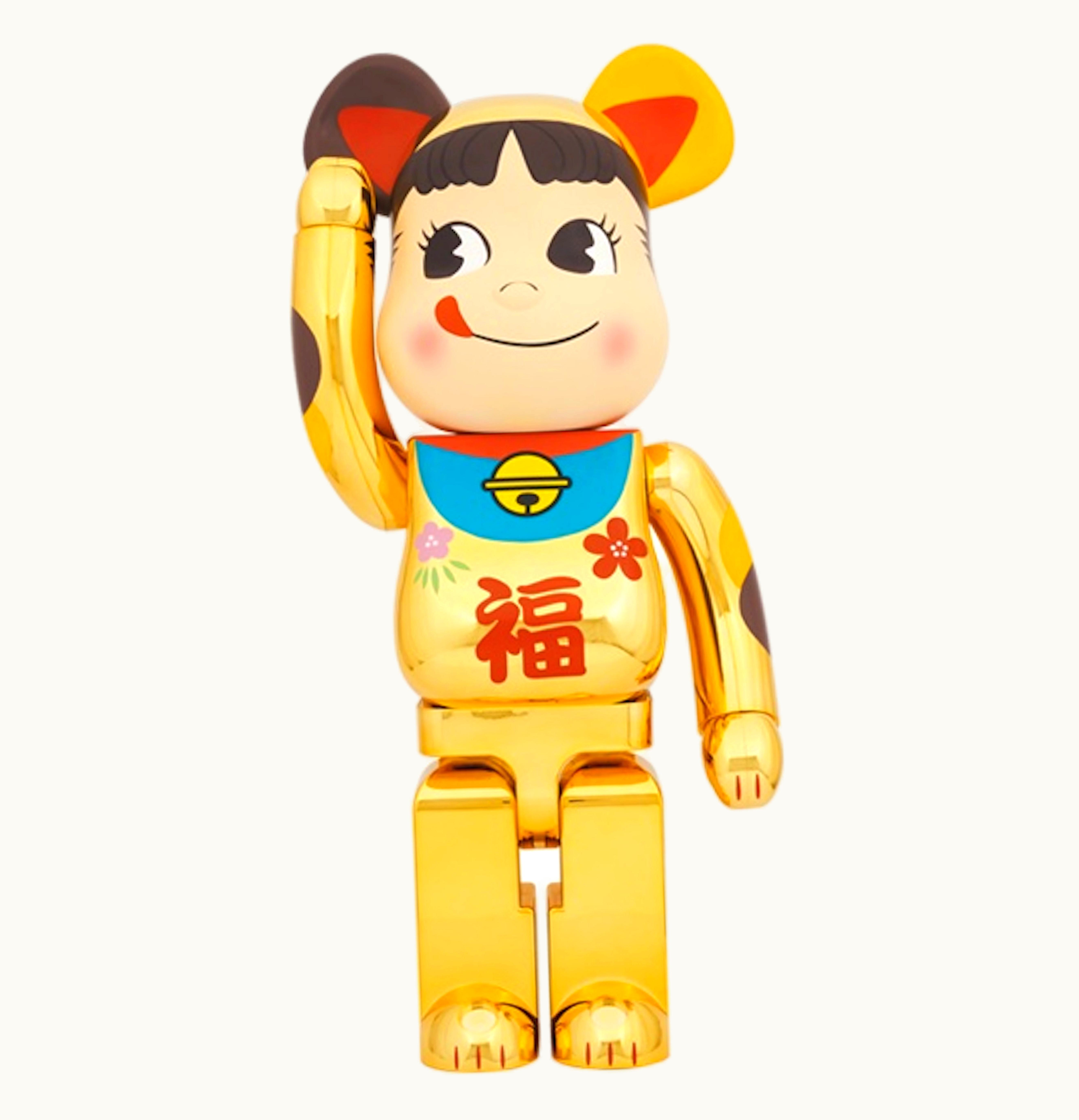 Bearbrick Bearbrick Maneki Neko Peko Chan Fuku 1000 Gold Plated