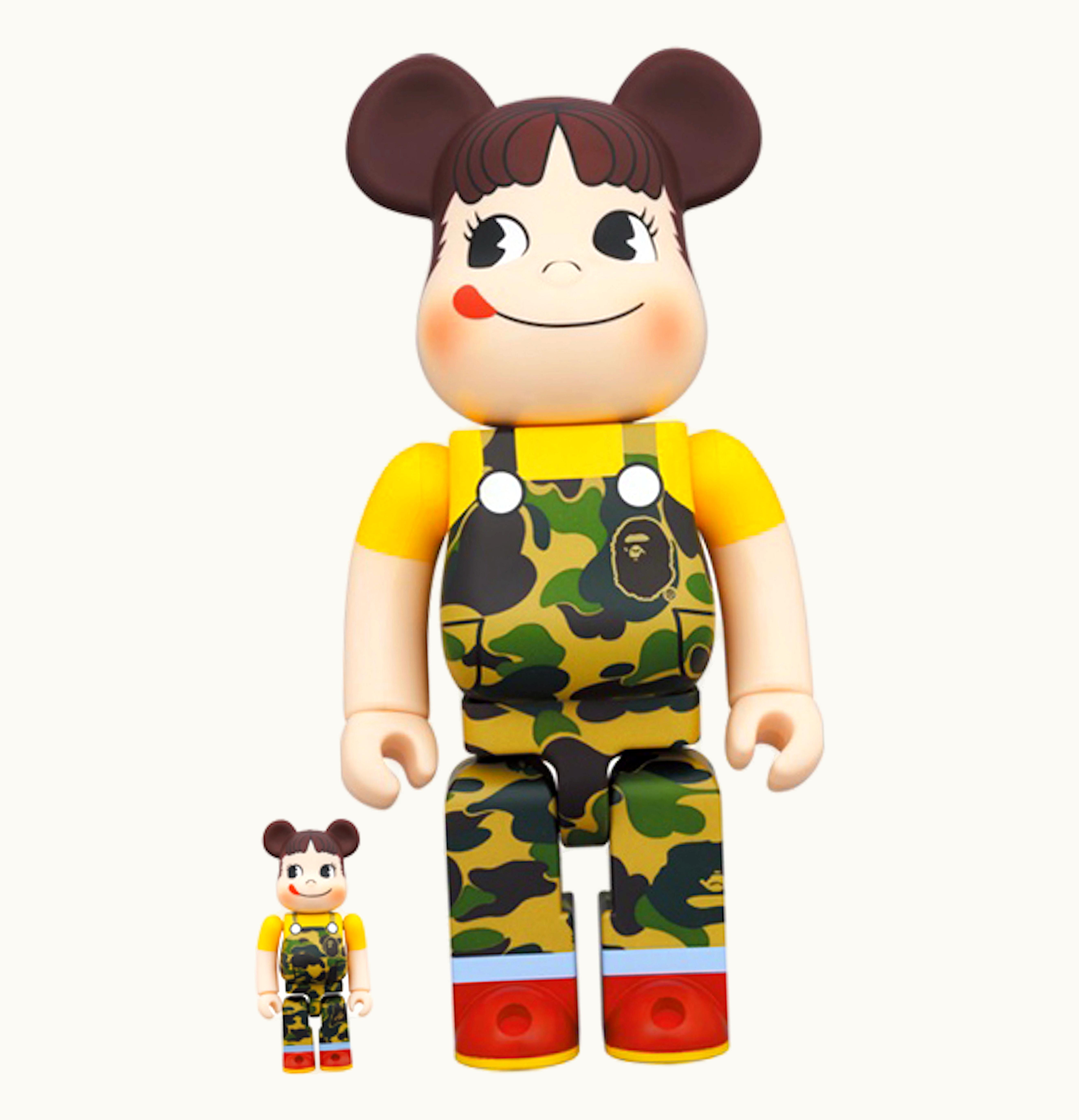 Bearbrick Bearbrick X BAPE Peko Chan 100 400 Set Green Camo