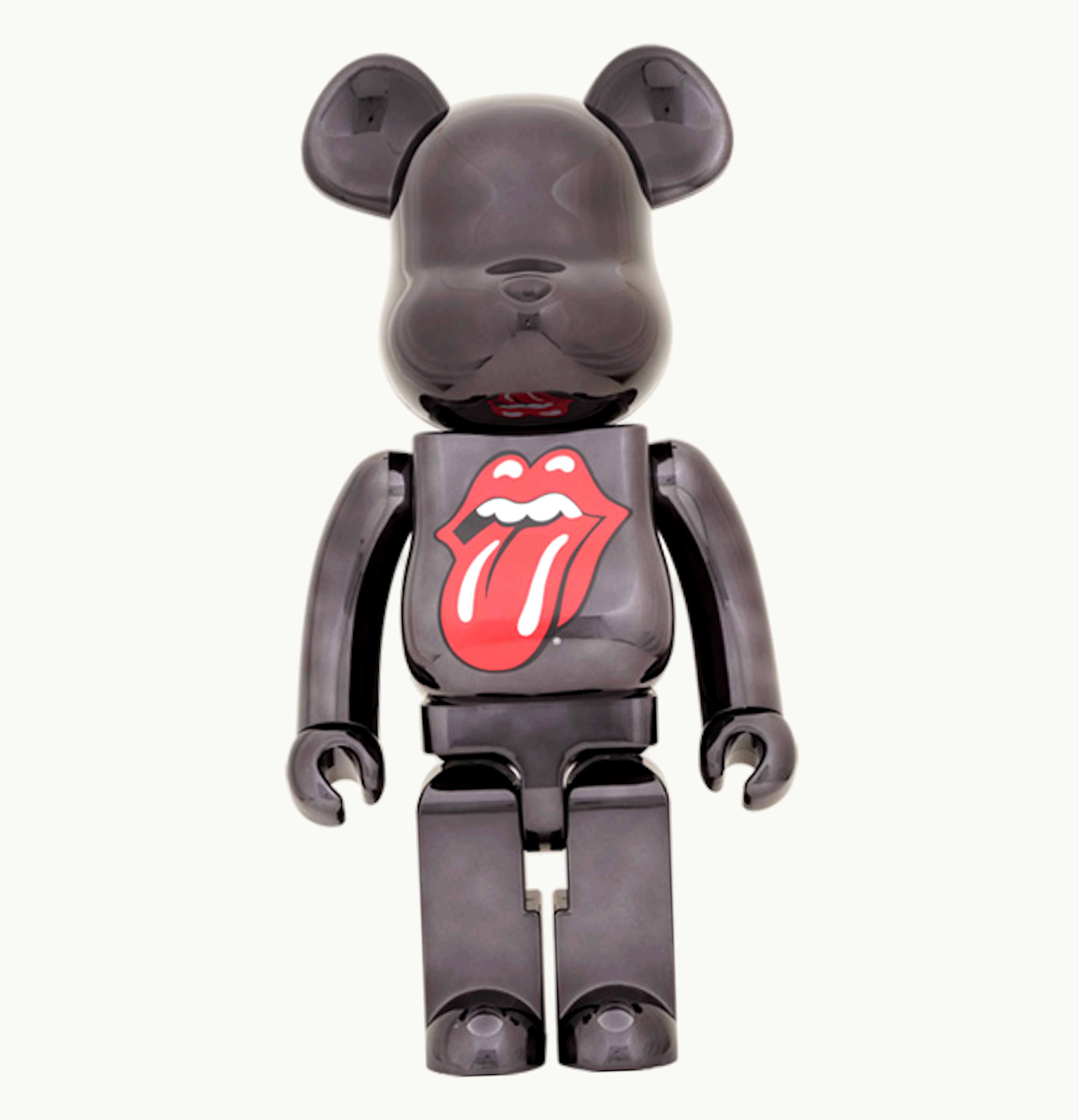 Bearbrick Bearbrick X The Rolling Stones Lips Tongue 1000 Black Chrome Ver