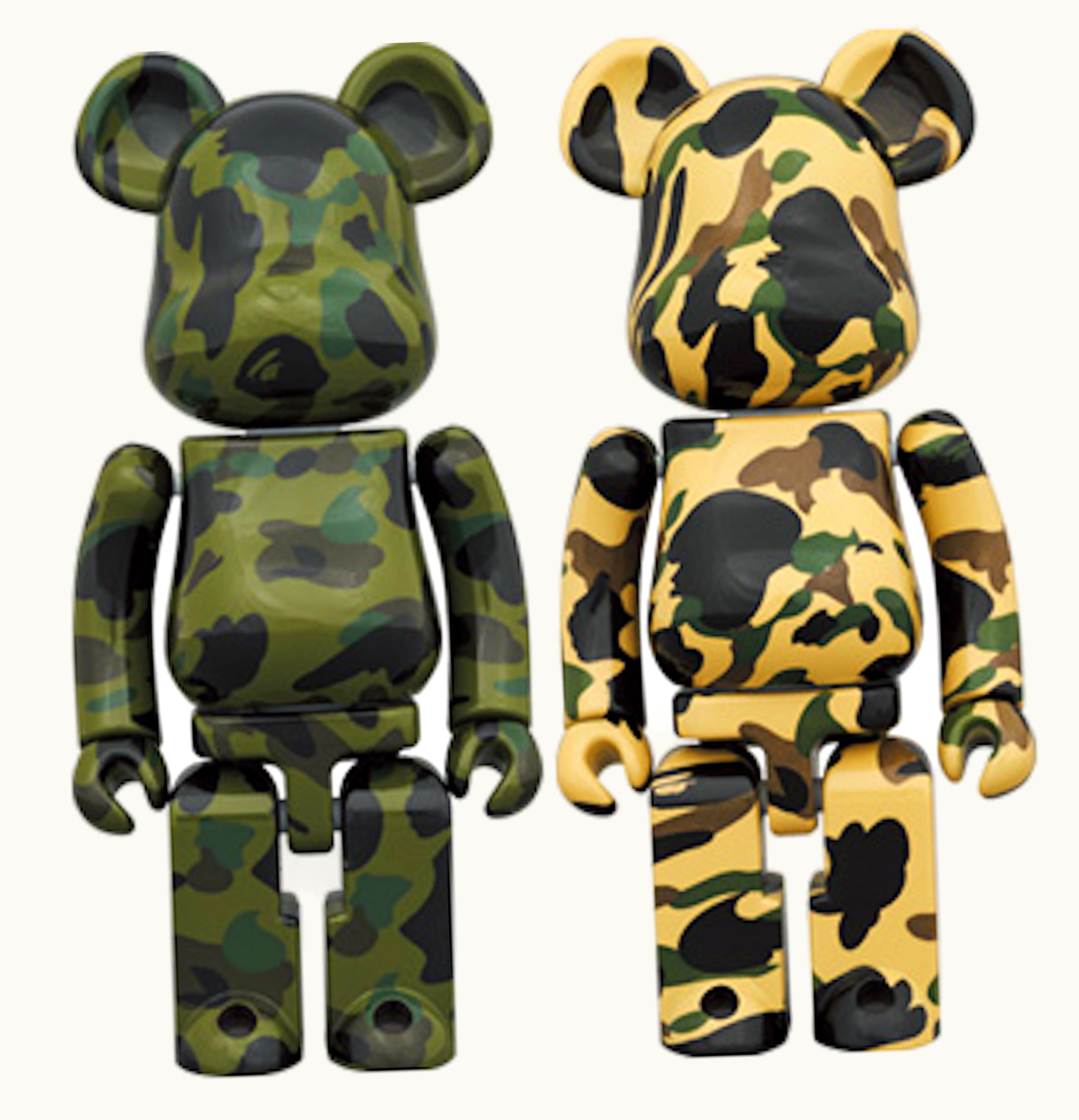 Bearbrick X BAPE 1st Camo Chogokin 200 Set Of 2 Green Yellow