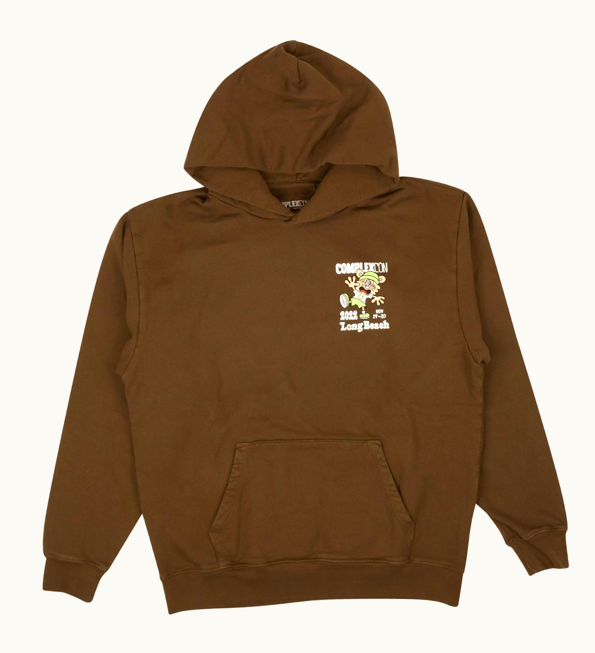 Complexcon X Verdy Brown Chest Logo Graphic Hoodie Brown
