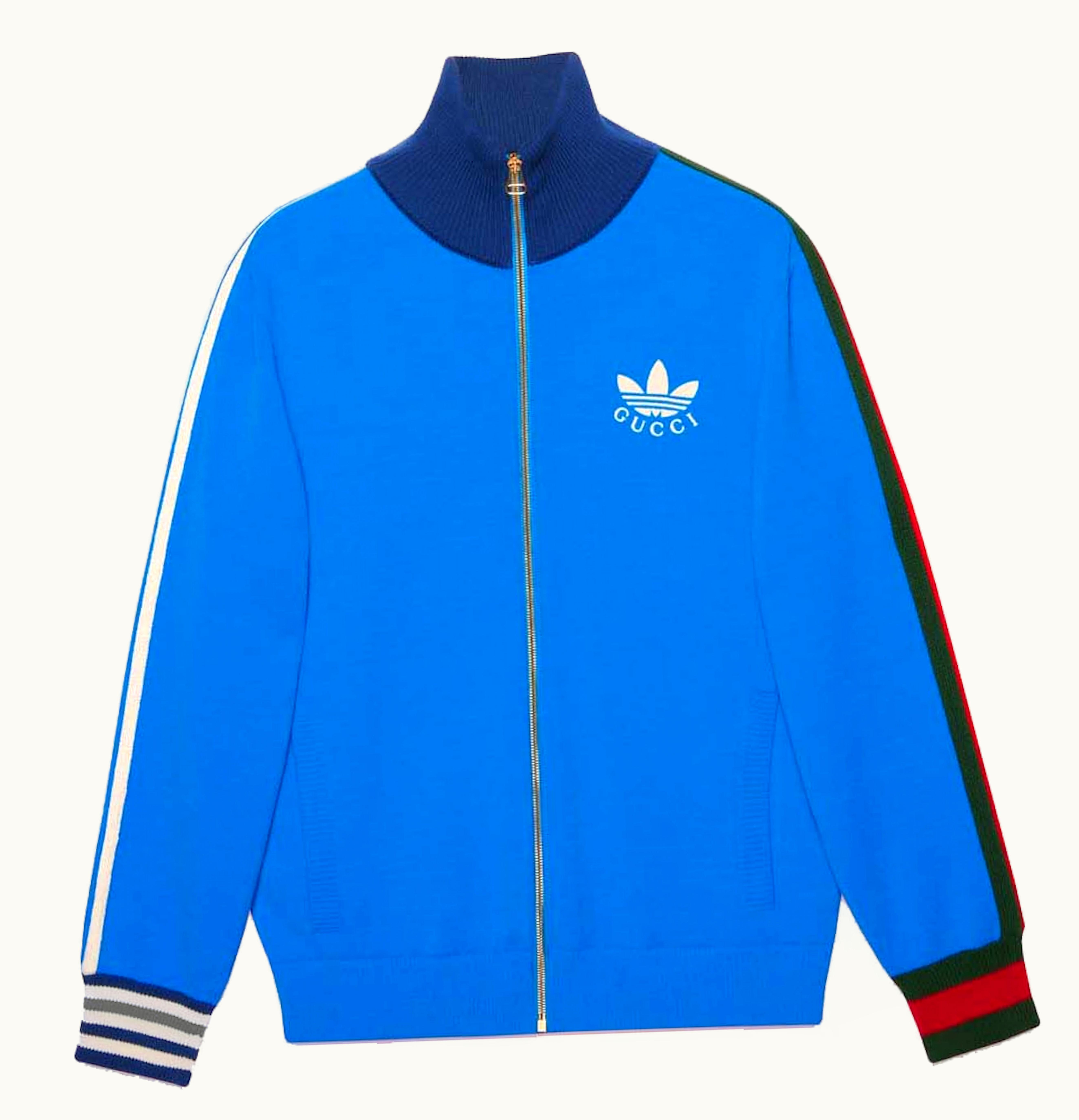 Gucci Gucci x adidas Viscose Zip Up Jacket Blue
