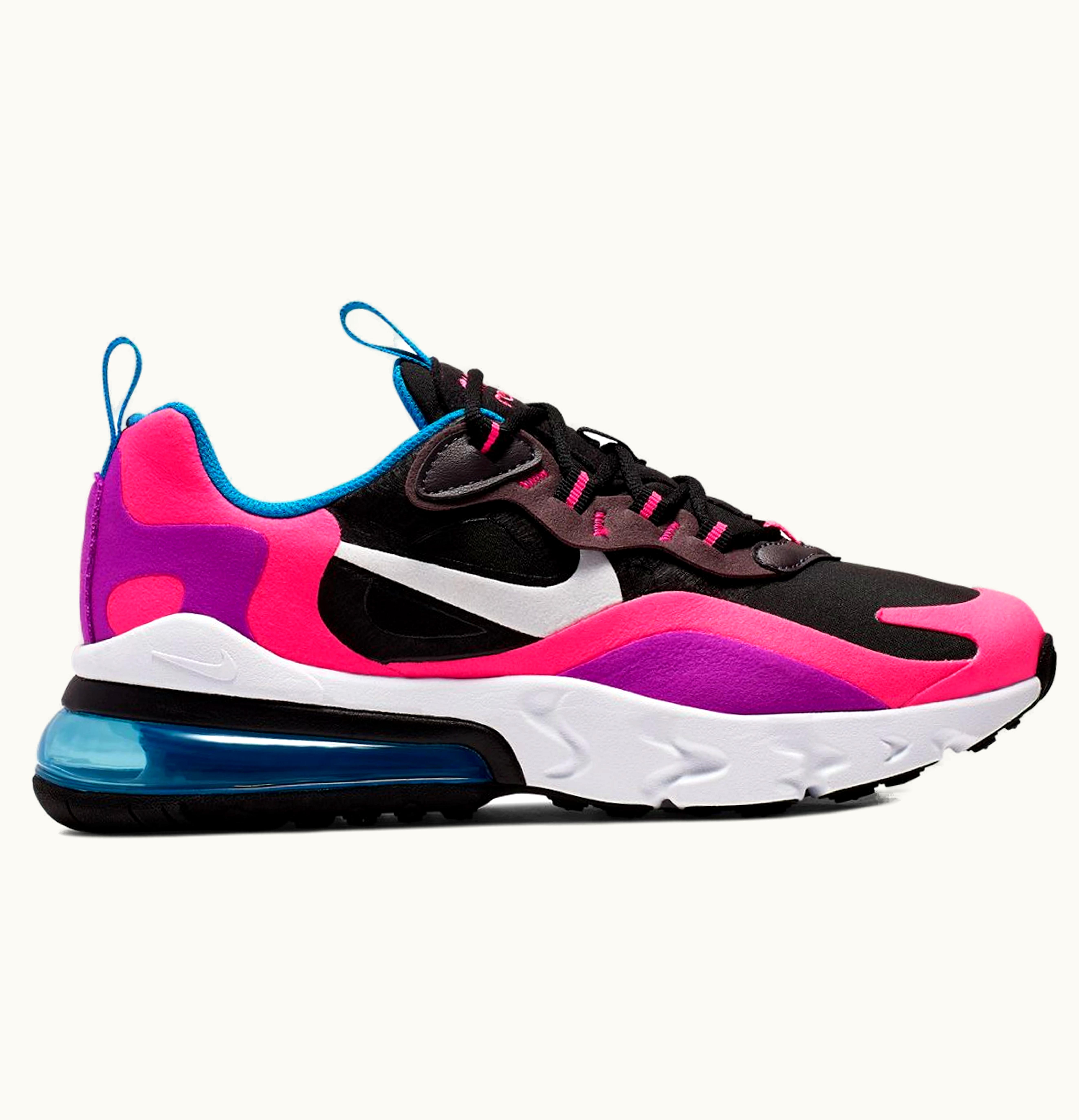 Nike Nike Air Max 270 React Black Hyper Pink Vivid Purple GS