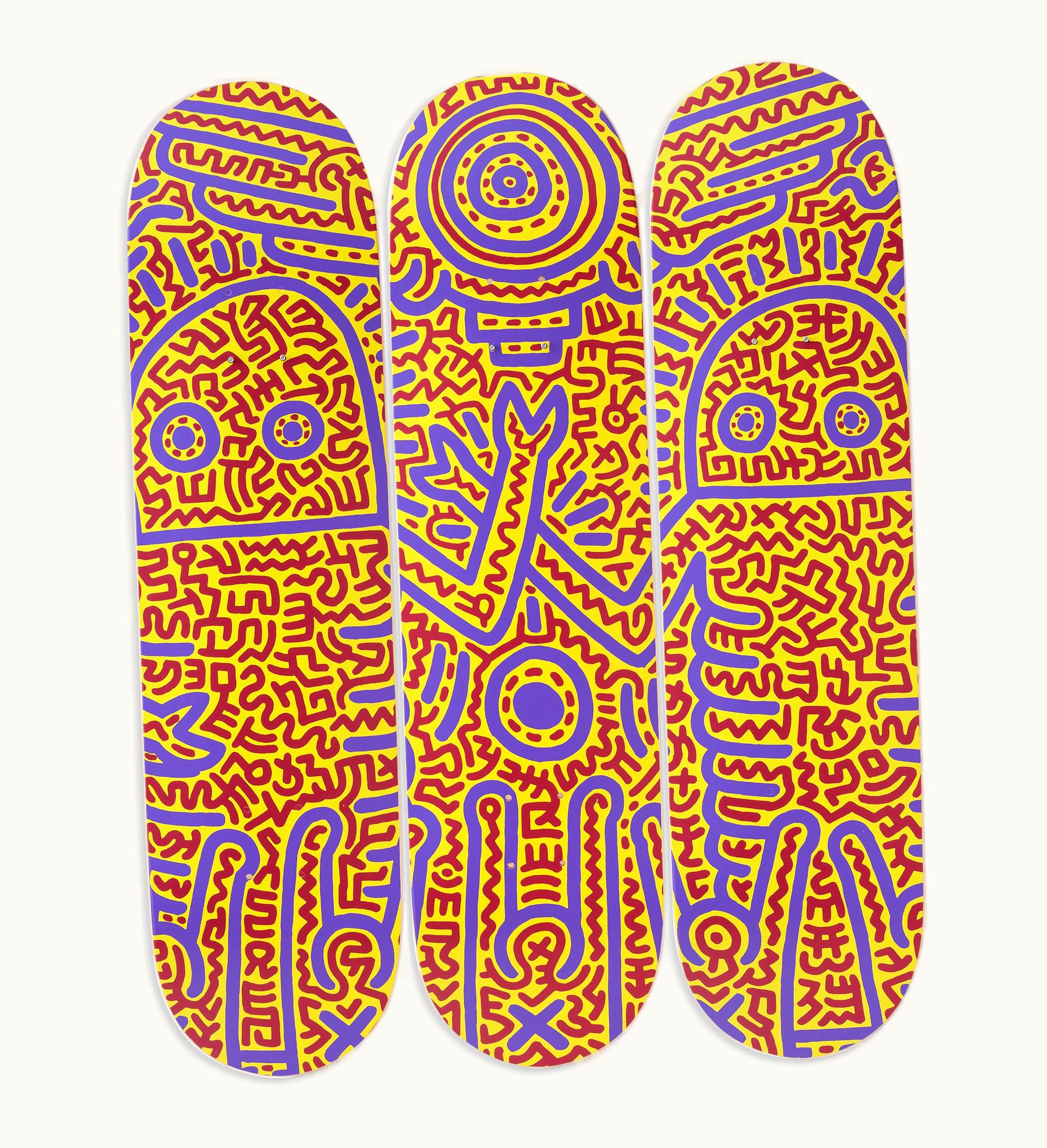 Keith Haring Keith Haring 1984 Triptych Skateboard Deck Set Of 3