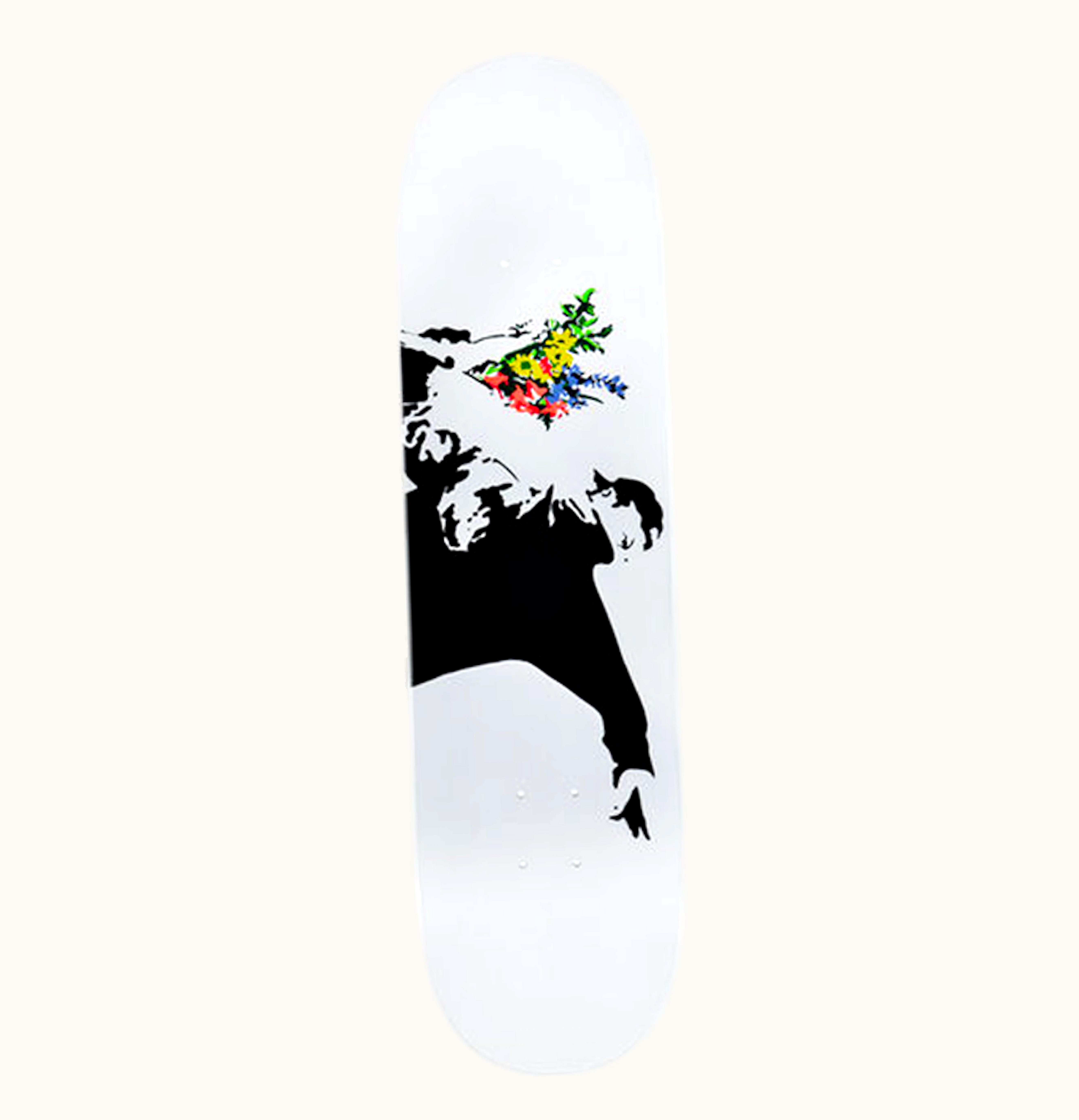 Banksy Banksy X Medicom Flower Bomber II Skateboard Deck White