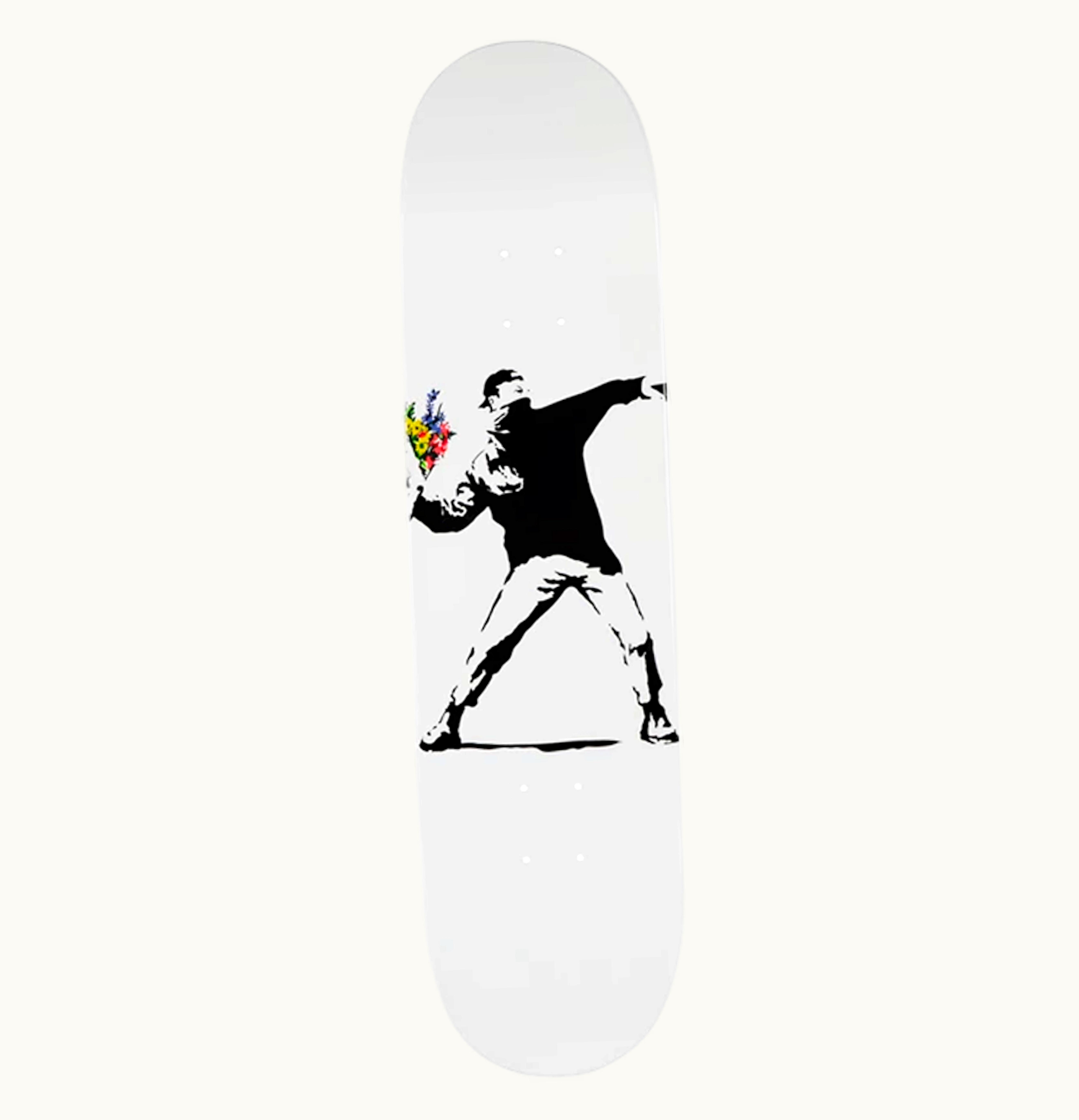 Banksy Banksy X Medicom Flower Bomber I Skateboard Deck White