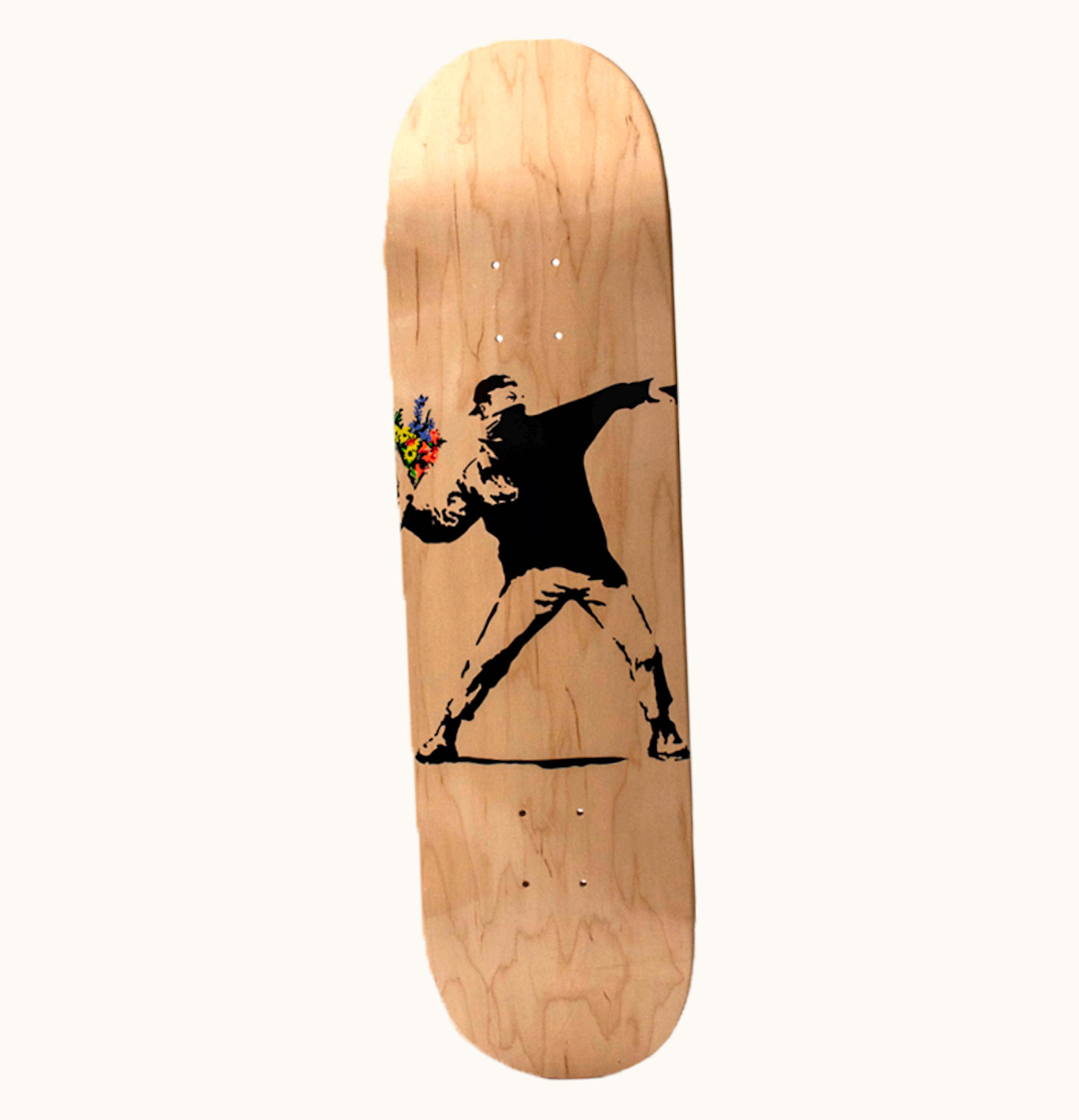 Banksy Banksy X Medicom Flower Bomber Skateboard Deck Brown
