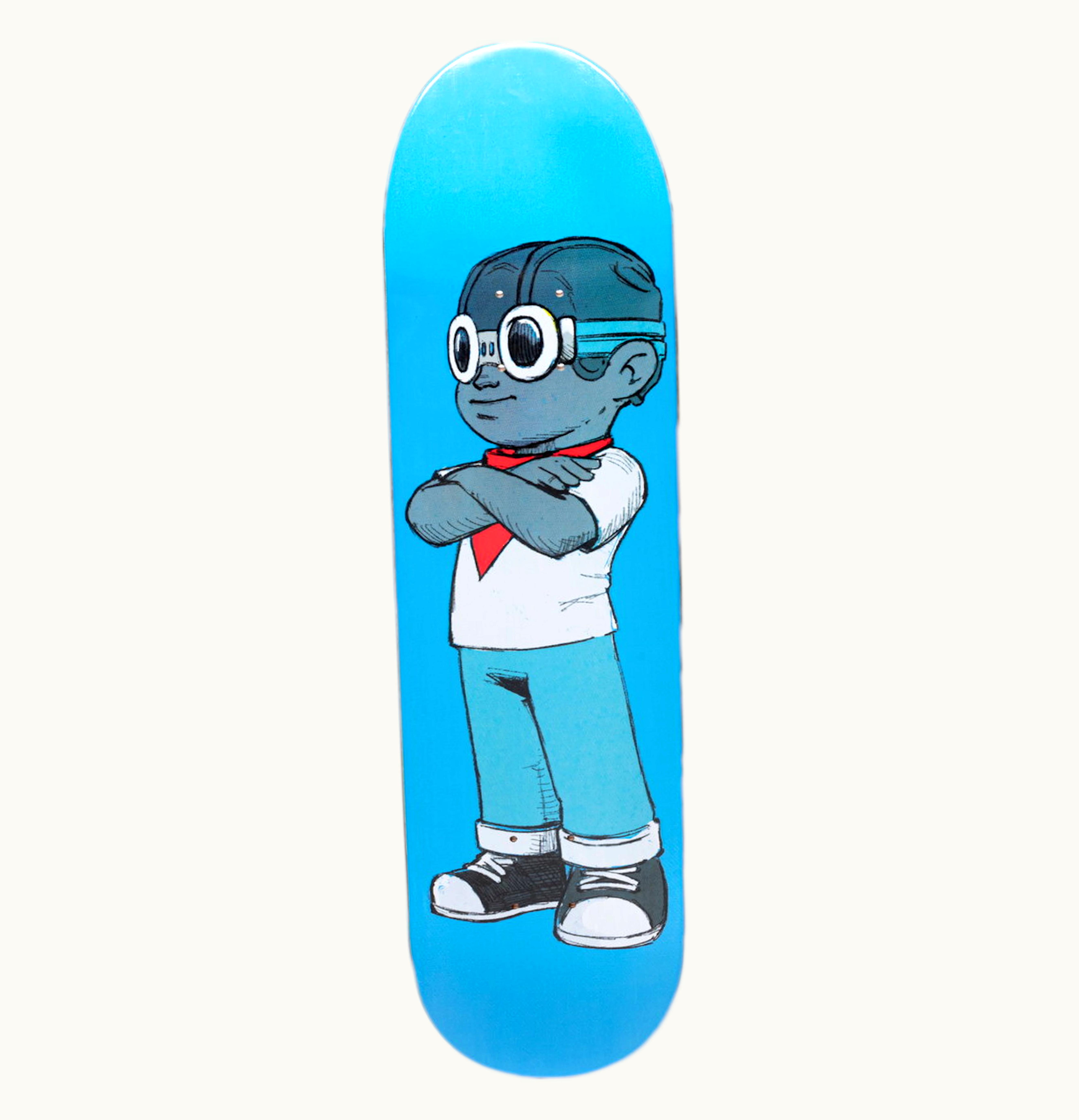 Hebru Brantley Hebru Brantley Flyboy The Great Debate Skateboard Deck Blue