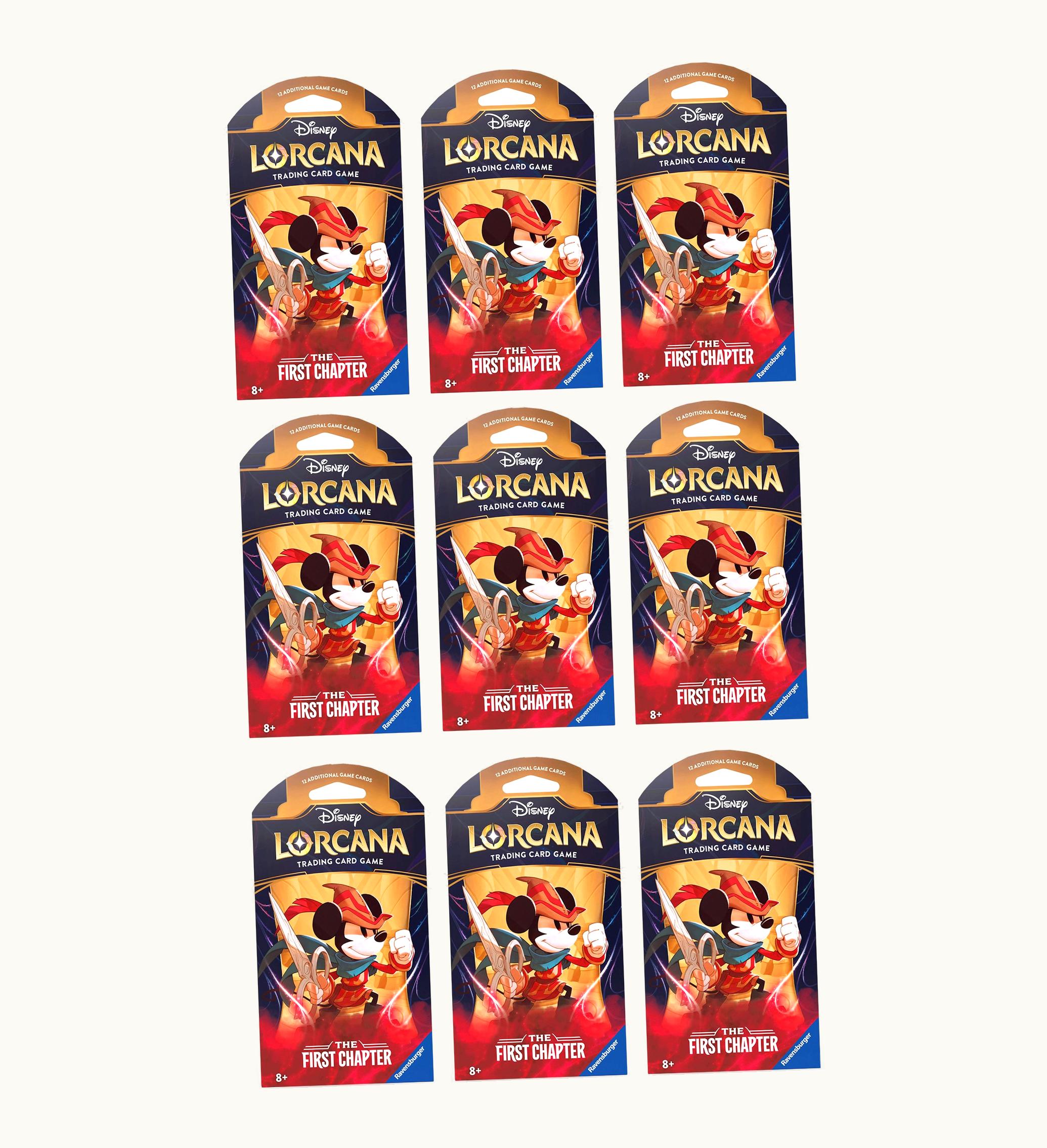 Disney Lorcana TCG Disney Lorcana TCG The First Chapter Mickey Mouse Brave Little Tailor Sleeved Booster Pack 9x Lot