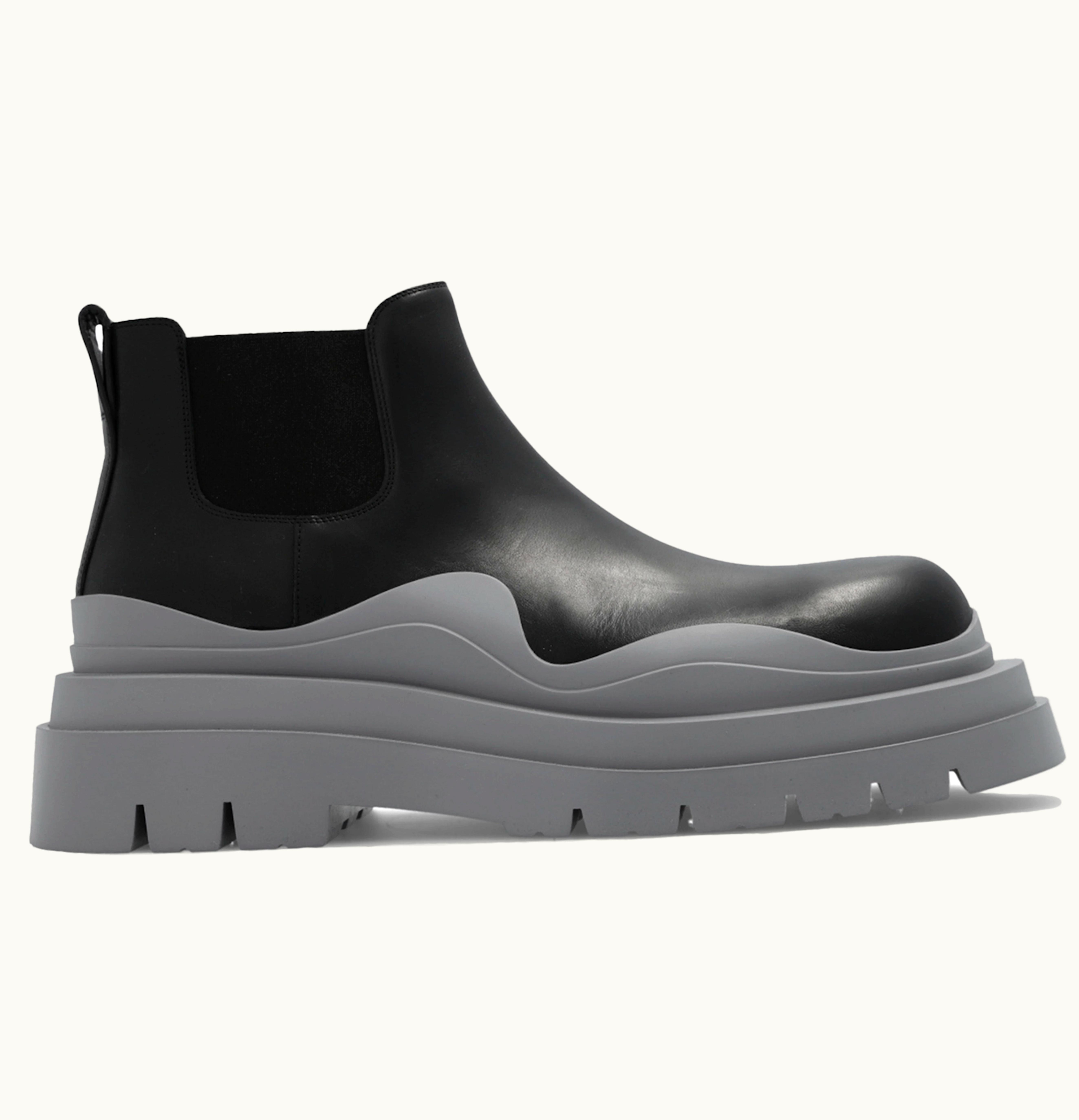 Bottega Veneta Tire Ankle Chelsea Boot Black Vapor
