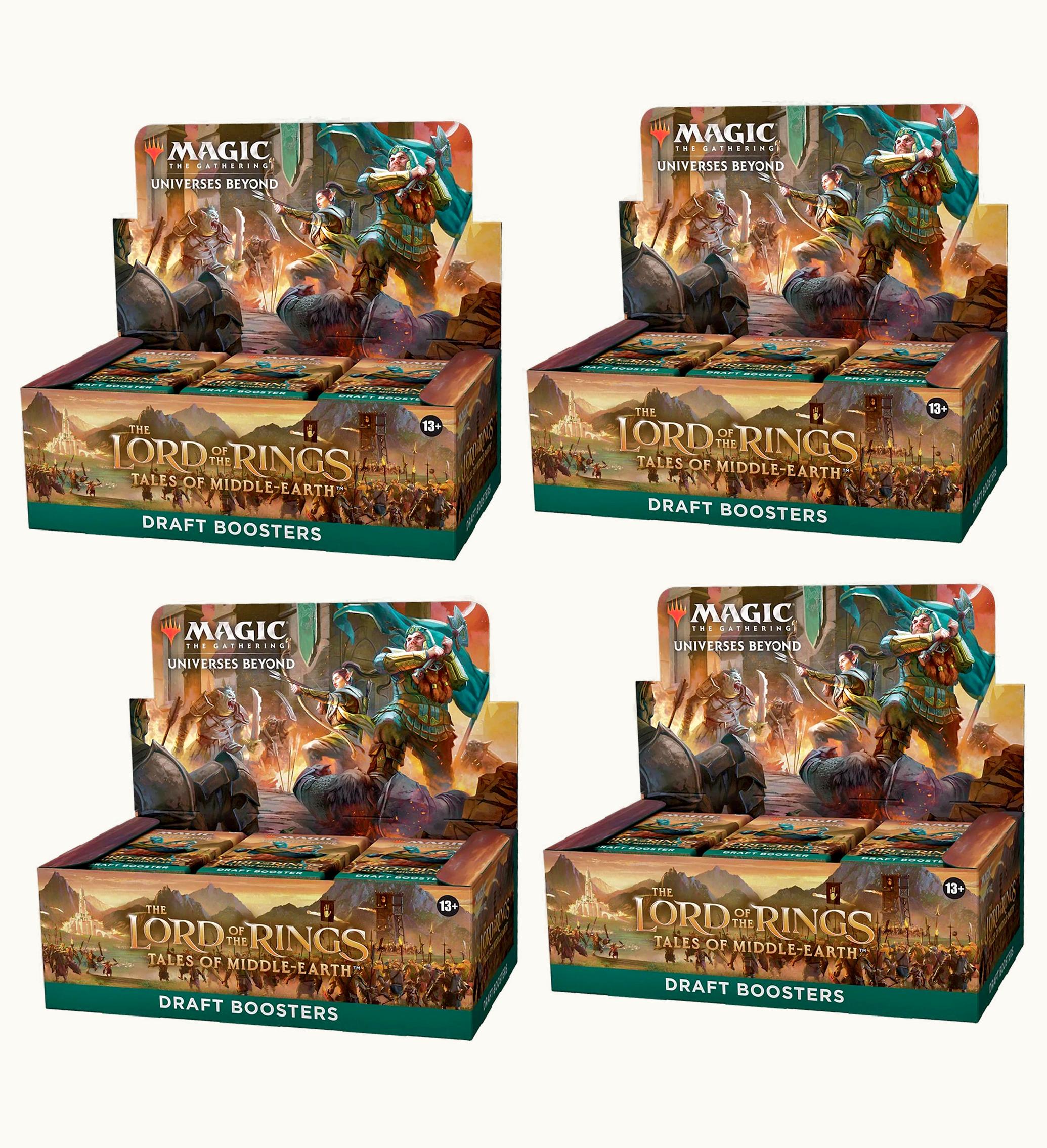 Magic: The Gathering TCG Magic: The Gathering TCG Magic The Gathering TCG The Lord Of The Rings Tales Of Middle Earth Draft Booster Box 4x Lot