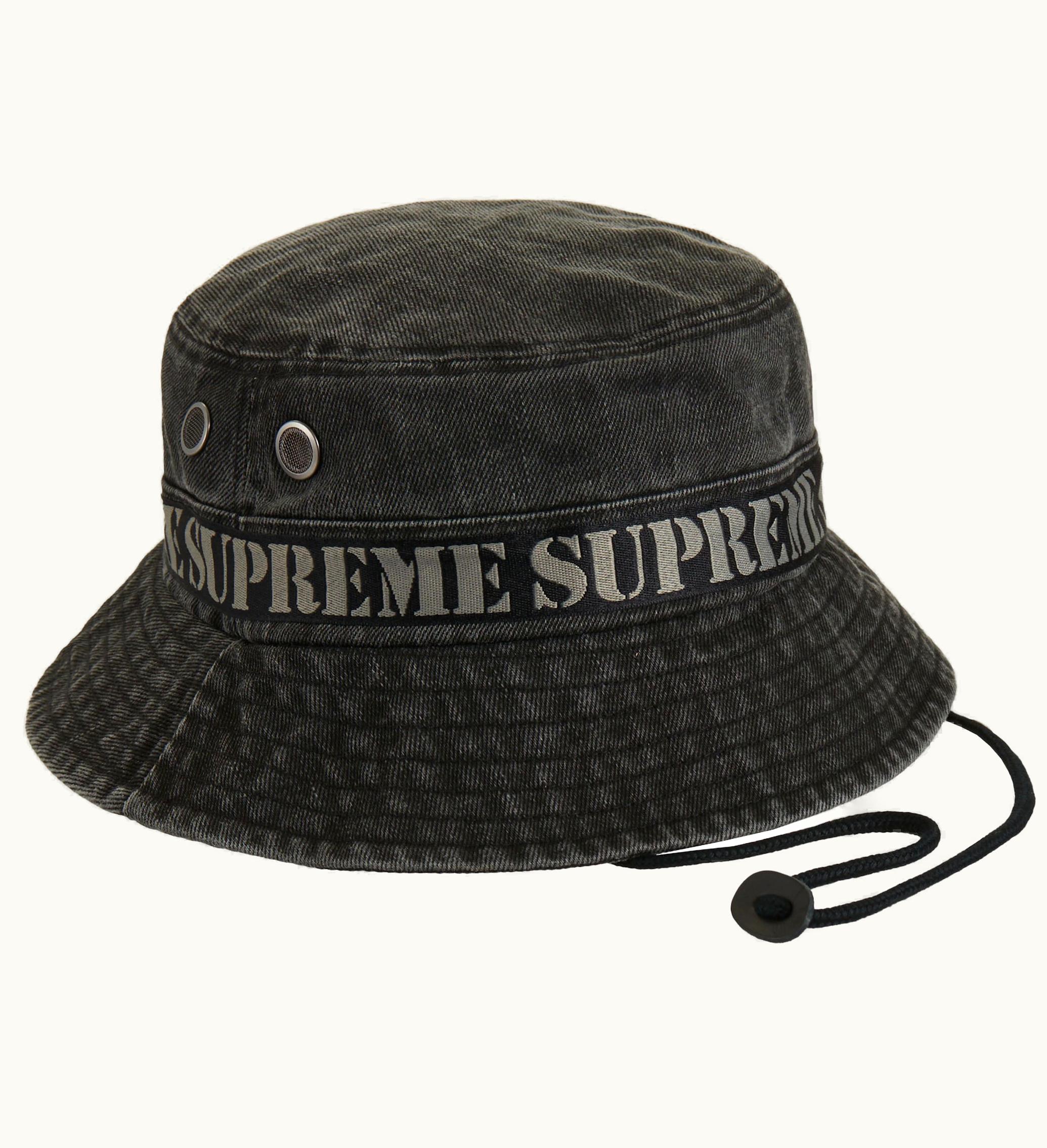 Supreme Supreme Stencil Webbing Boonie Black