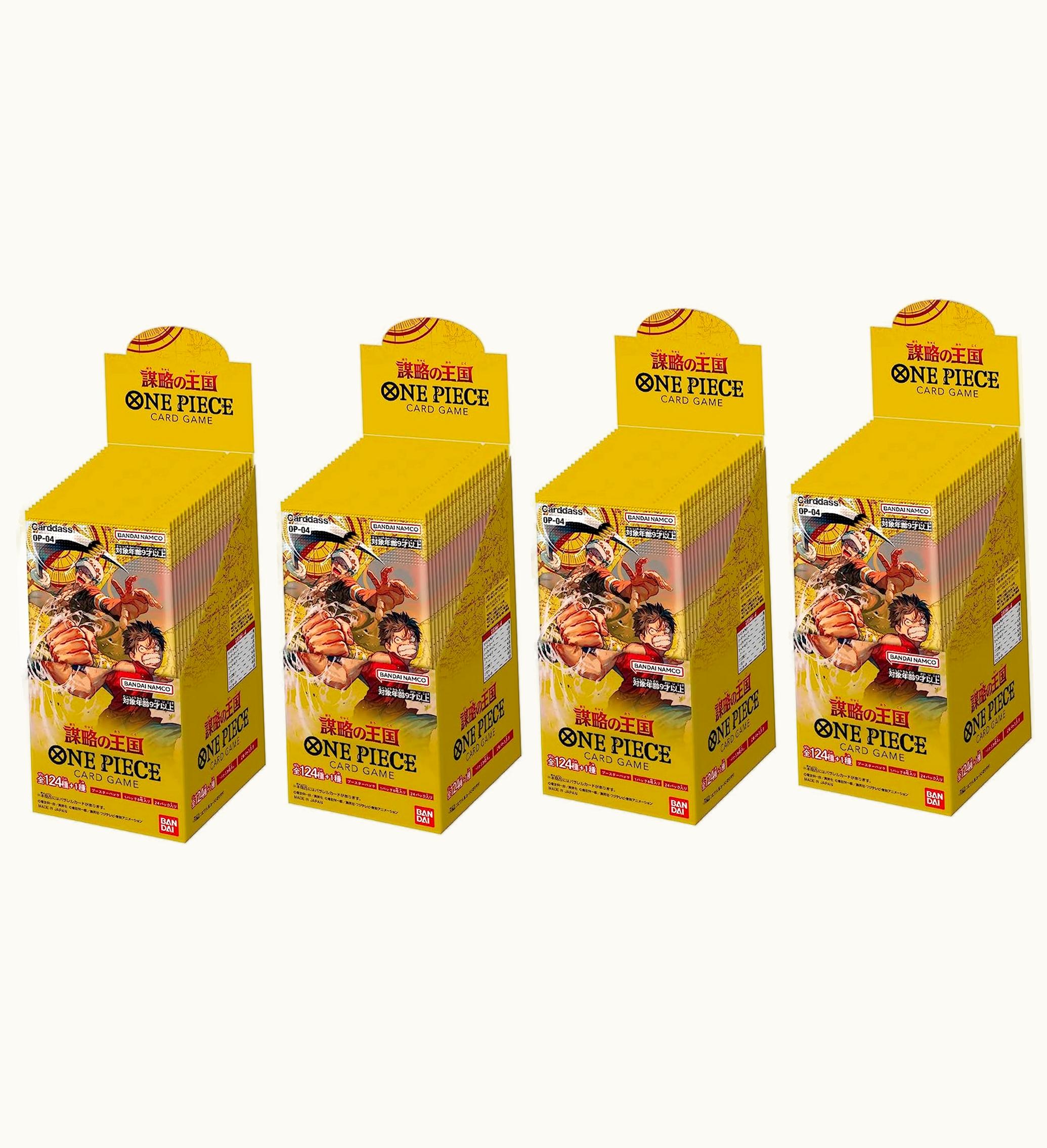 Bandai Bandai One Piece Card Game Kingdoms Of Intrigue Booster Box Op 04 Japanese 4x Lot