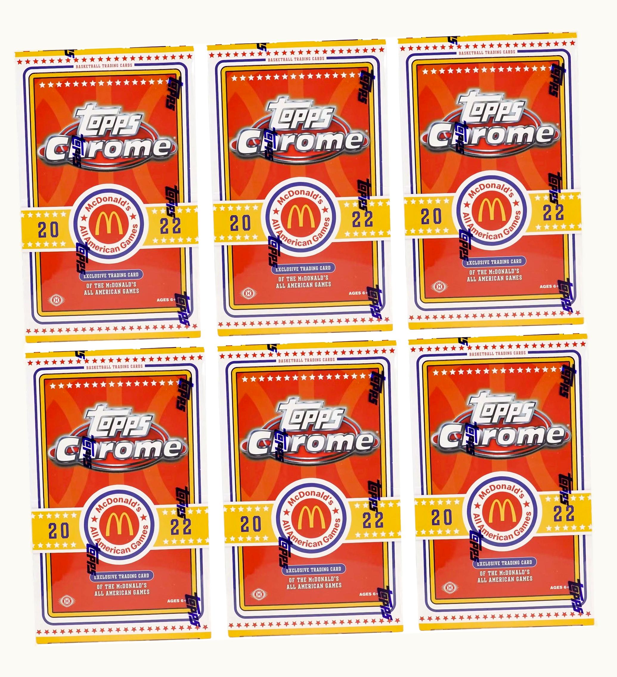 Topps 2022 Topps Chrome McDonalds All American Basketball Booster Box 6x Lot