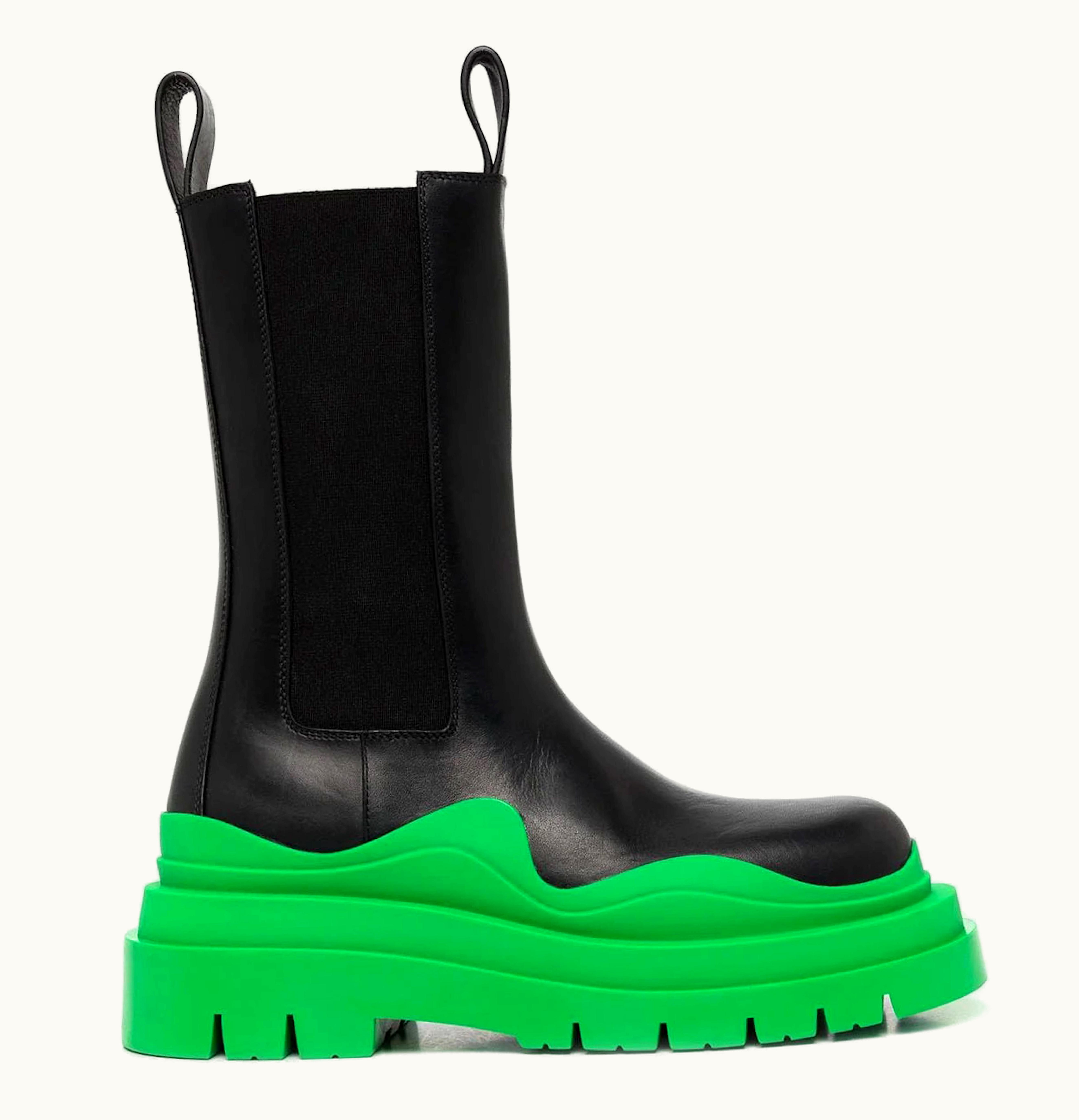 Bottega Veneta Tire Boots Black Green