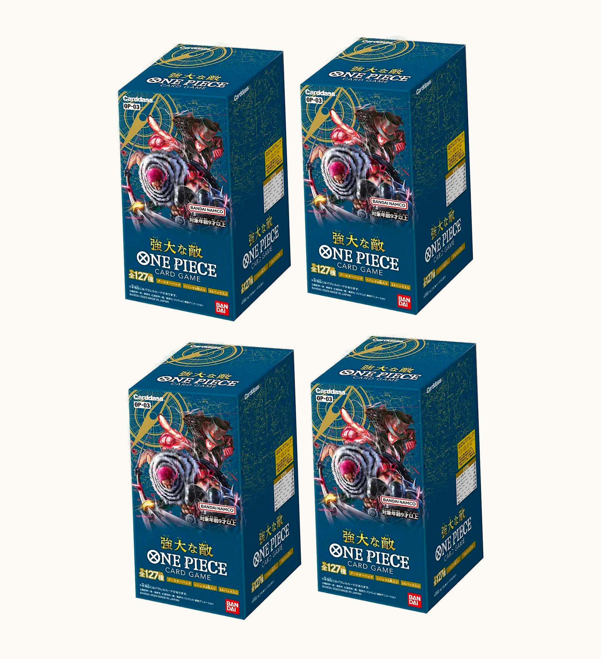 Bandai Bandai One Piece Card Game Mighty Enemy Carddass Booster Box Op 03 Japanese 4x Lot