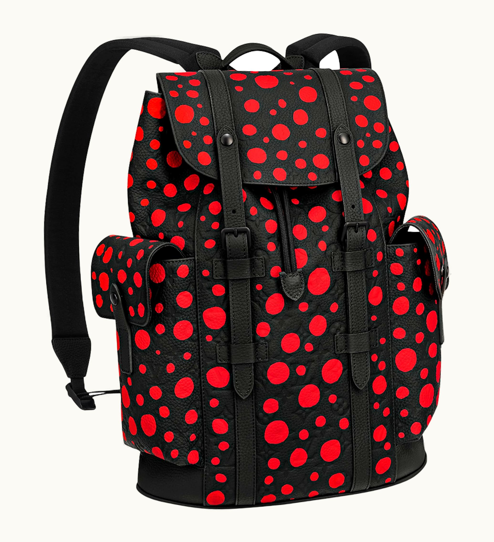 Louis Vuitton Louis Vuitton X Yayoi Kusama Christopher Backpack Black Red