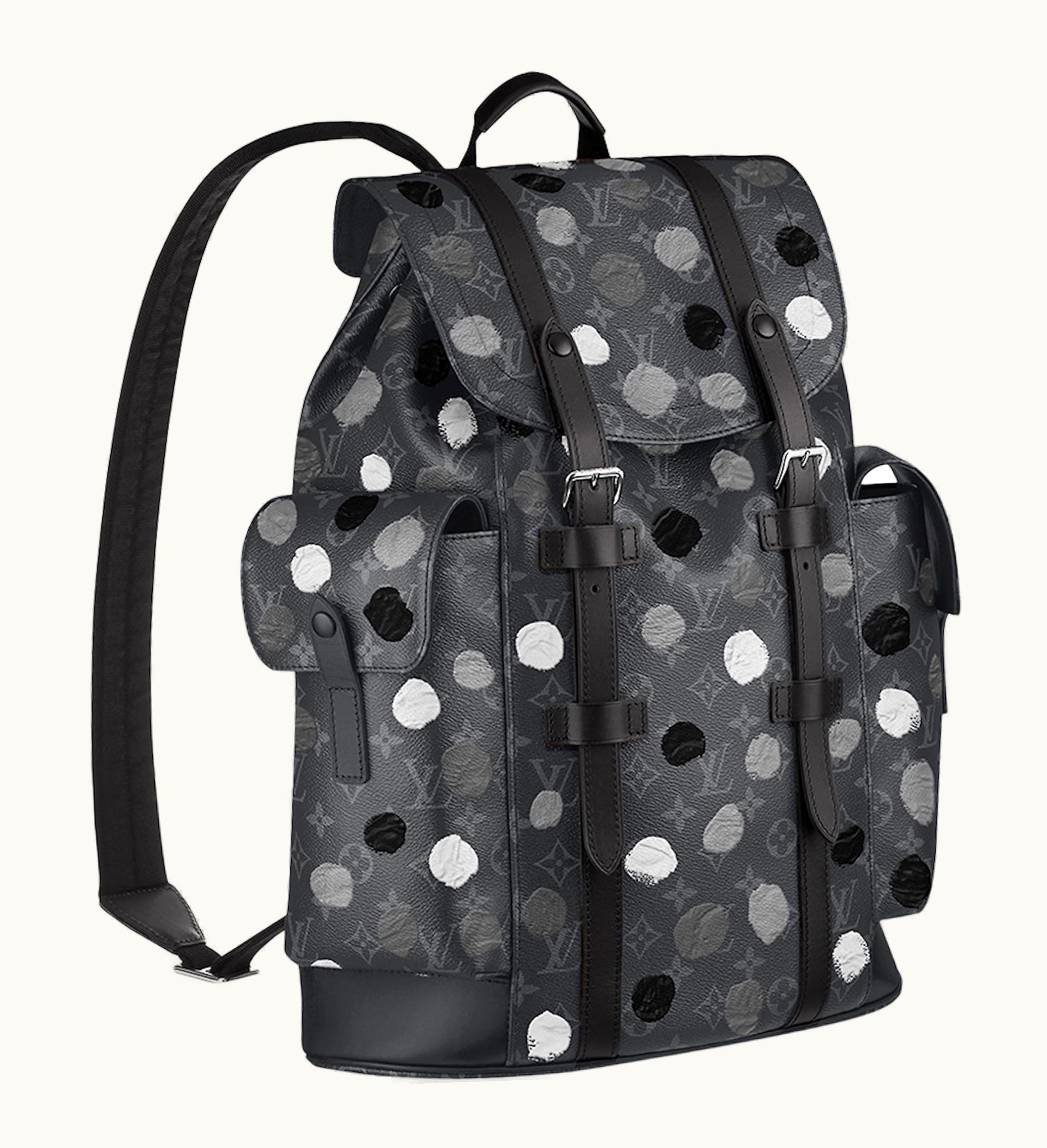 Louis Vuitton Louis Vuitton X Yayoi Kusama Christopher MM Monogram Eclipse Black Silver