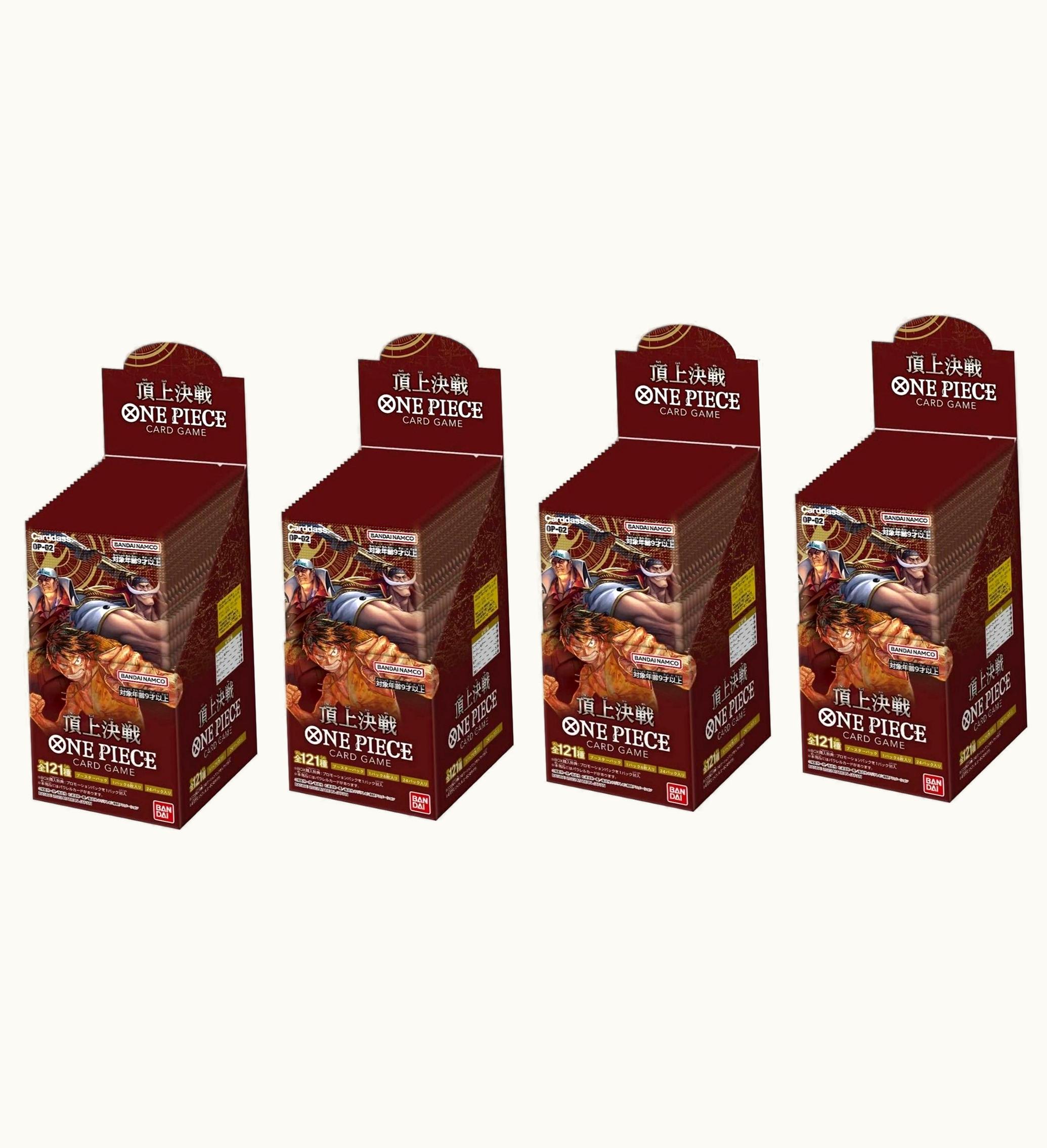 Bandai Bandai One Piece Card Game Paramount War Carddass Booster Box Op 02 Japanese 4x Lot