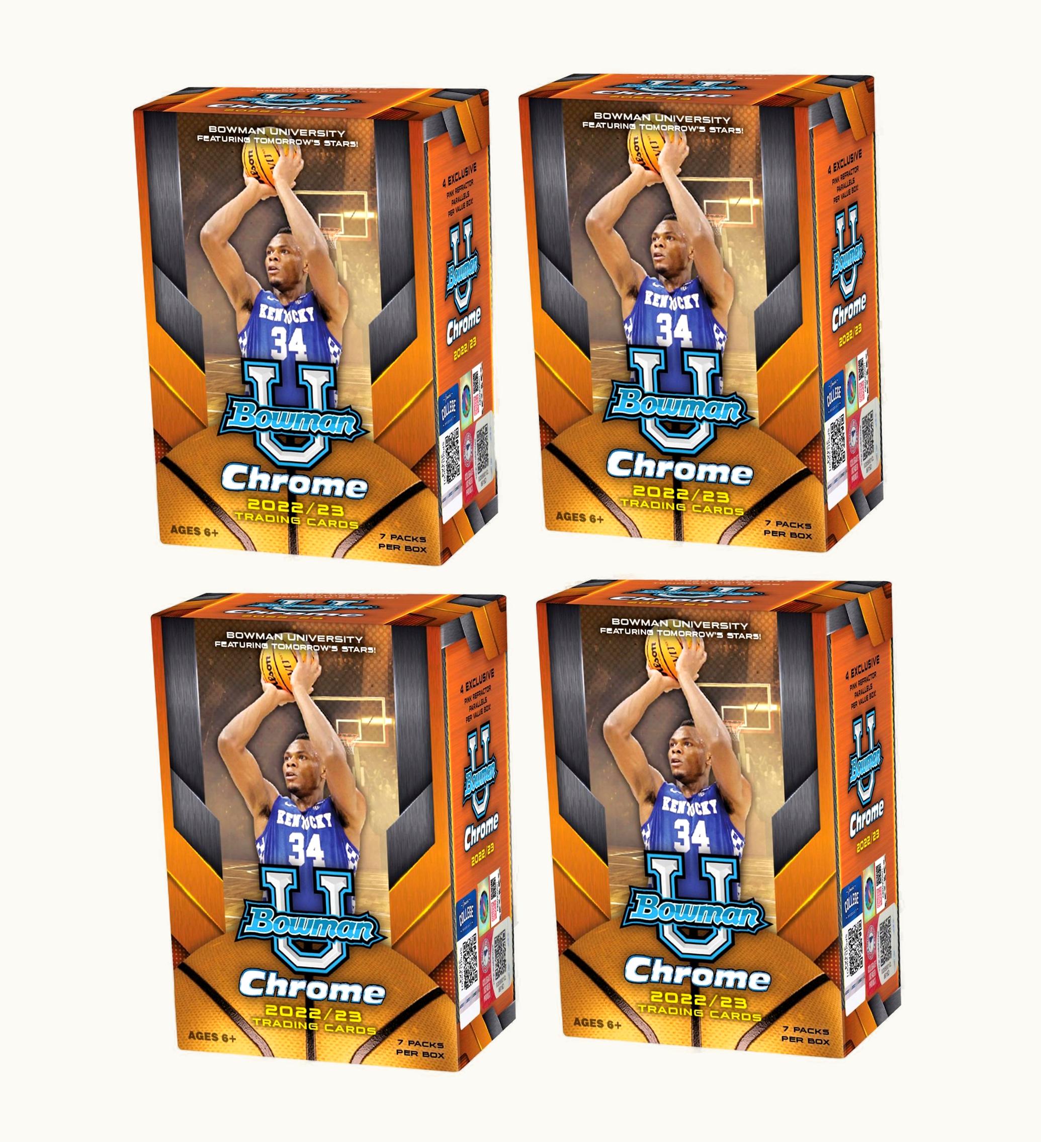 Bowman 2022 23 Bowman University Chrome Basketball Blaster Box 4x Lot