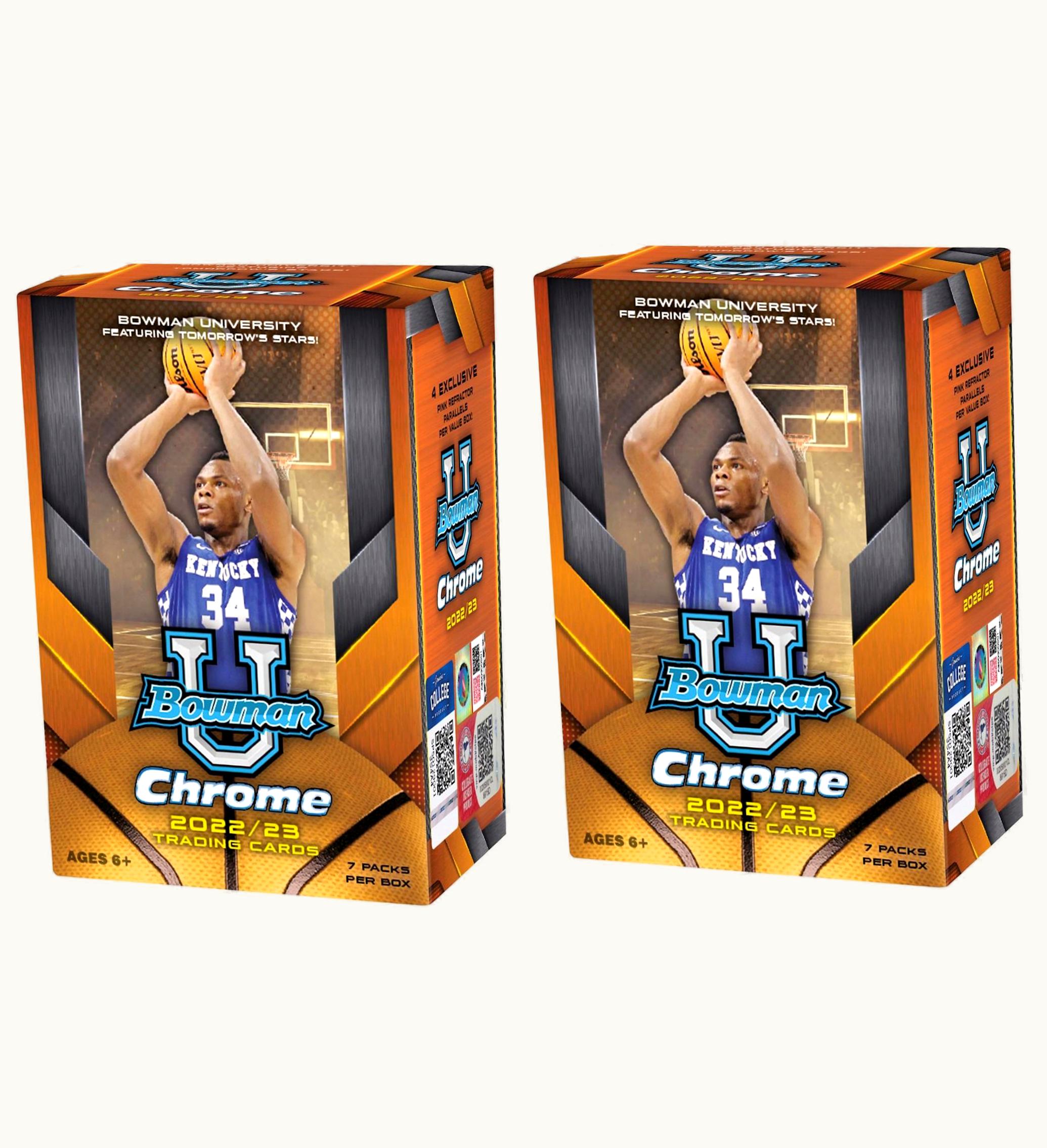 Bowman 2022 23 Bowman University Chrome Basketball Blaster Box 2x Lot