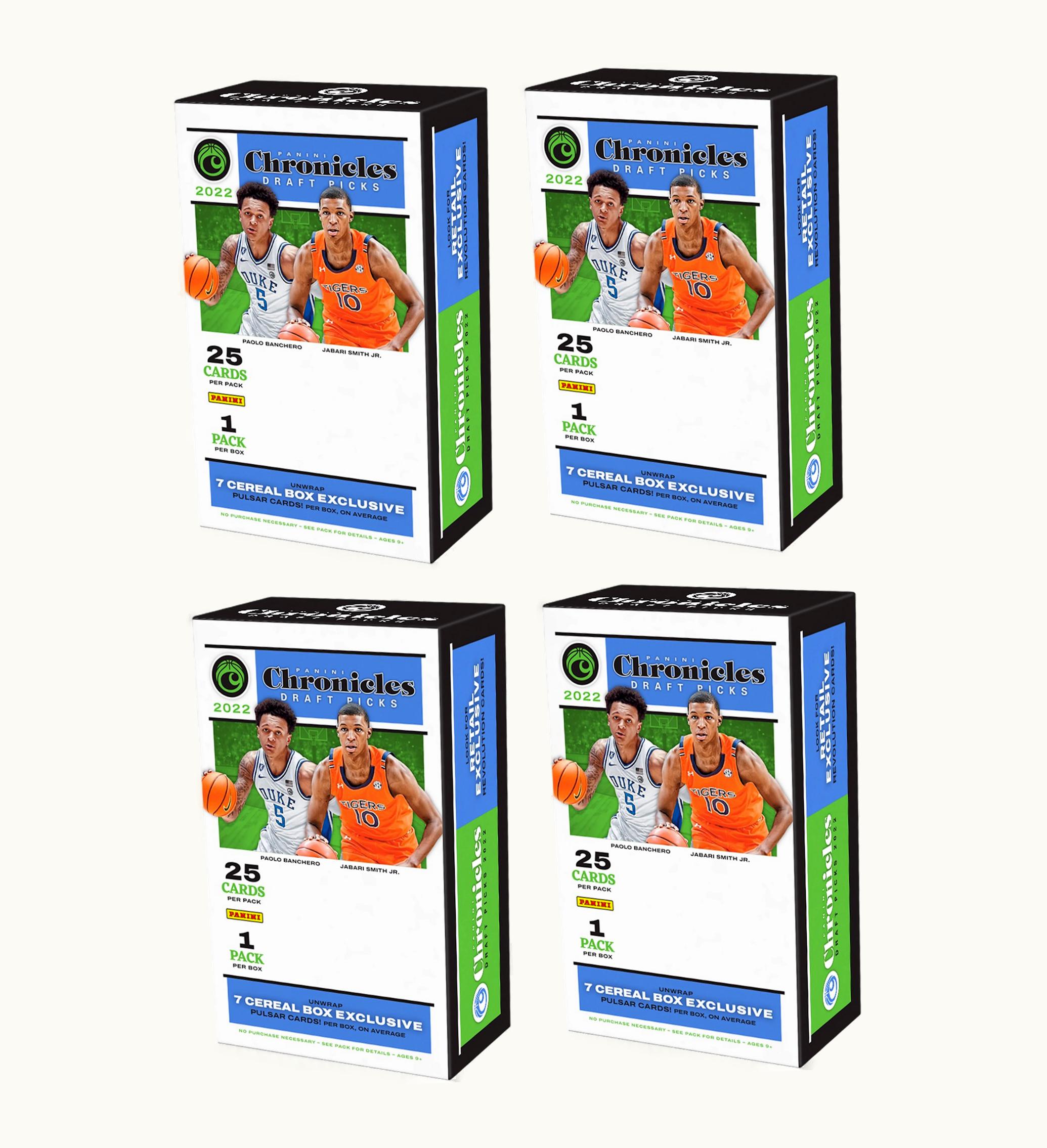 Panini 2022 Panini Chronicles Draft Picks Collegiate Basketball Cereal Box 4x Lot