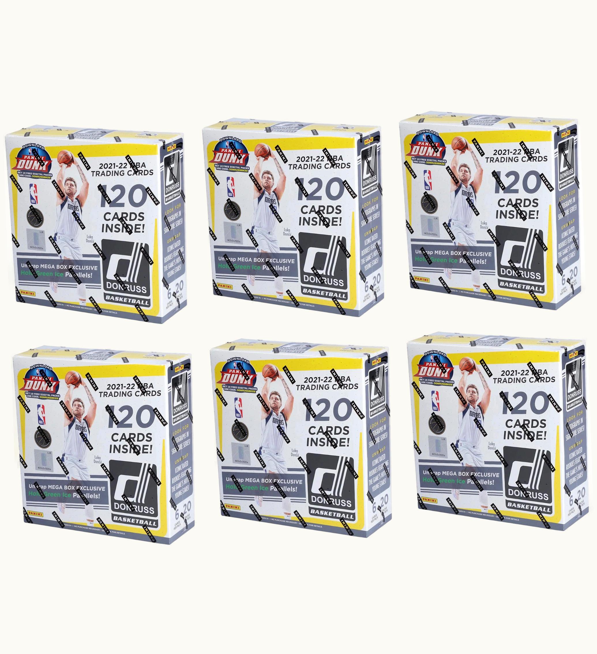 Panini 2021 22 Panini Donruss Basketball Fanatics Exclusive Mega Box Holo Green Ice Parallels 6x Lot
