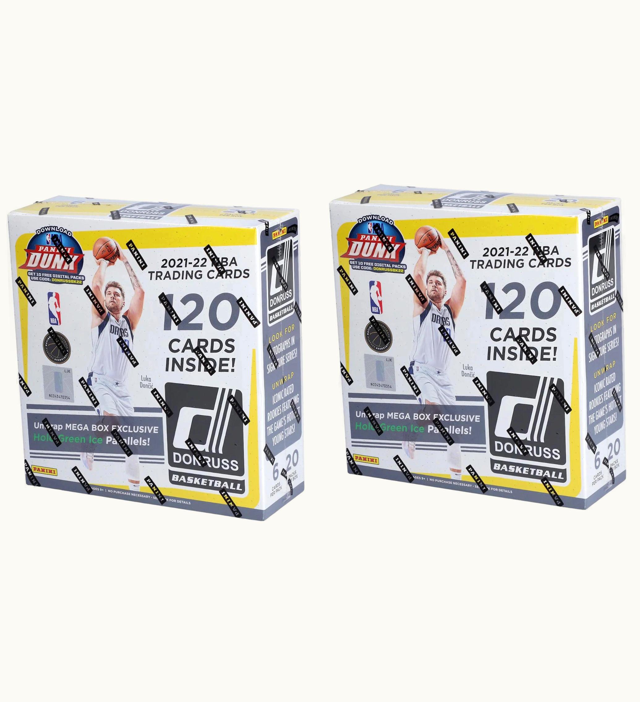 Panini 2021 22 Panini Donruss Basketball Fanatics Exclusive Mega Box Holo Green Ice Parallels 2x Lot