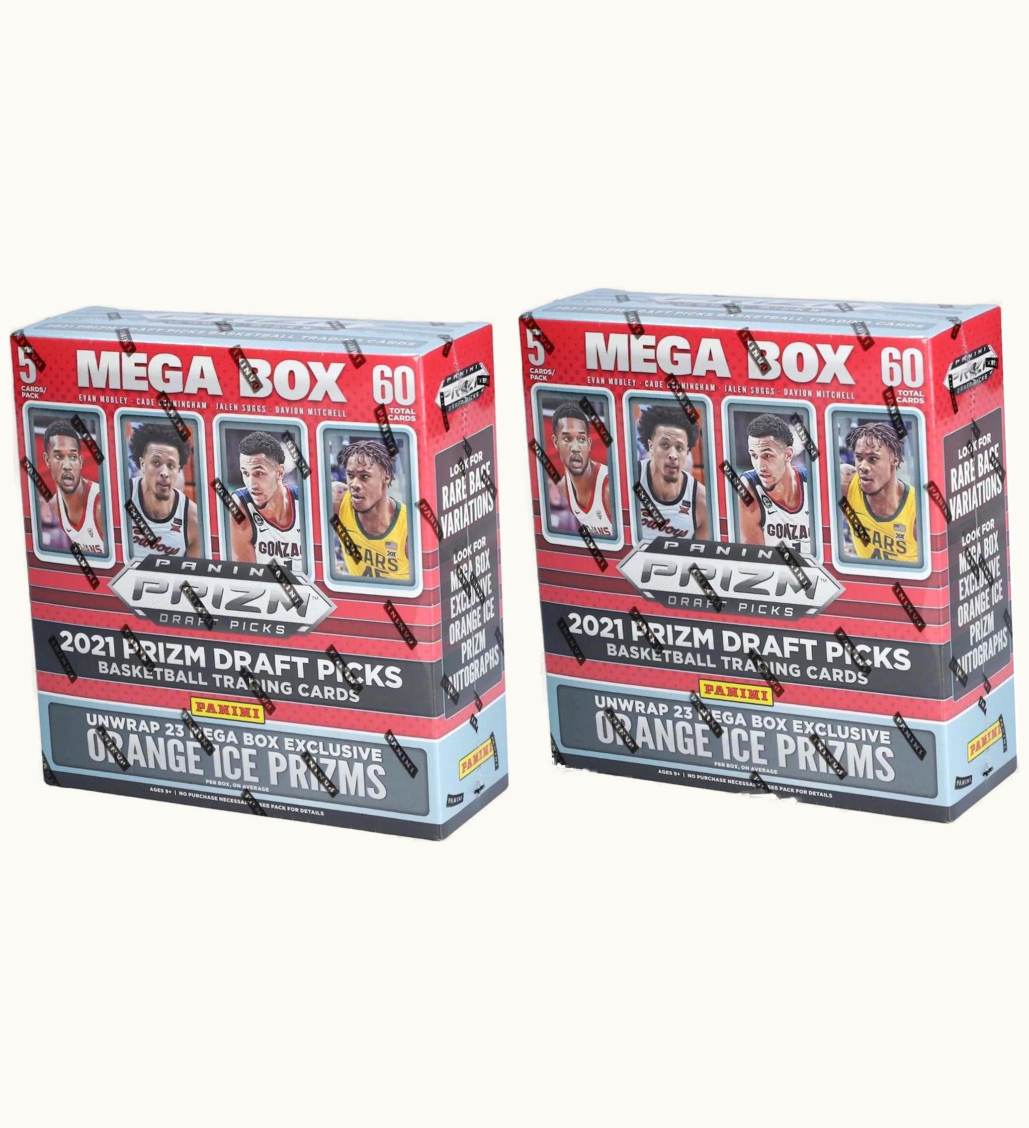 Panini 2021 Panini Prizm Draft Picks Collegiate Basketball Mega Box Orange Ice Prizms 2x Lot