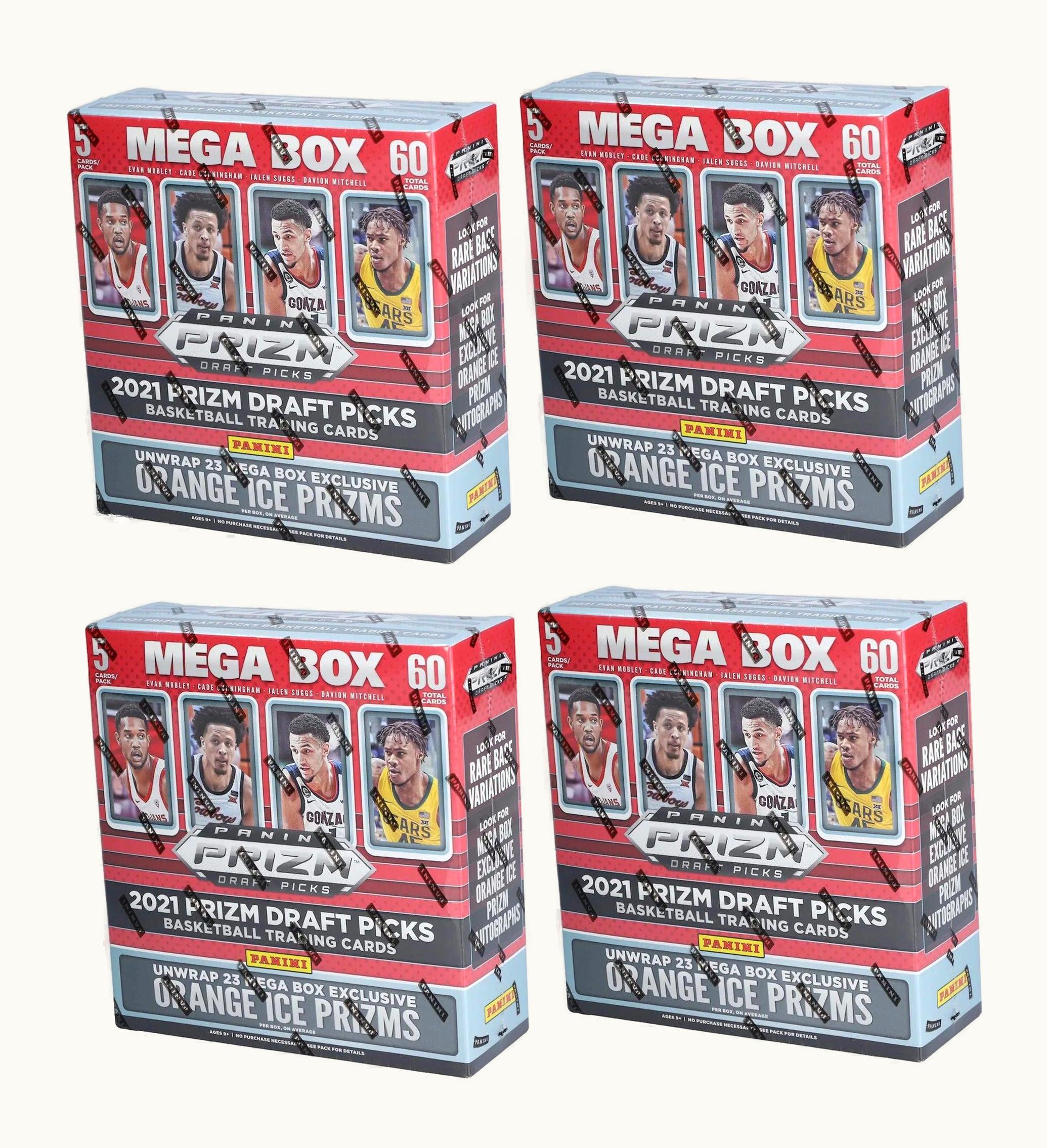 Panini 2021 Panini Prizm Draft Picks Collegiate Basketball Mega Box Orange Ice Prizms 4x Lot