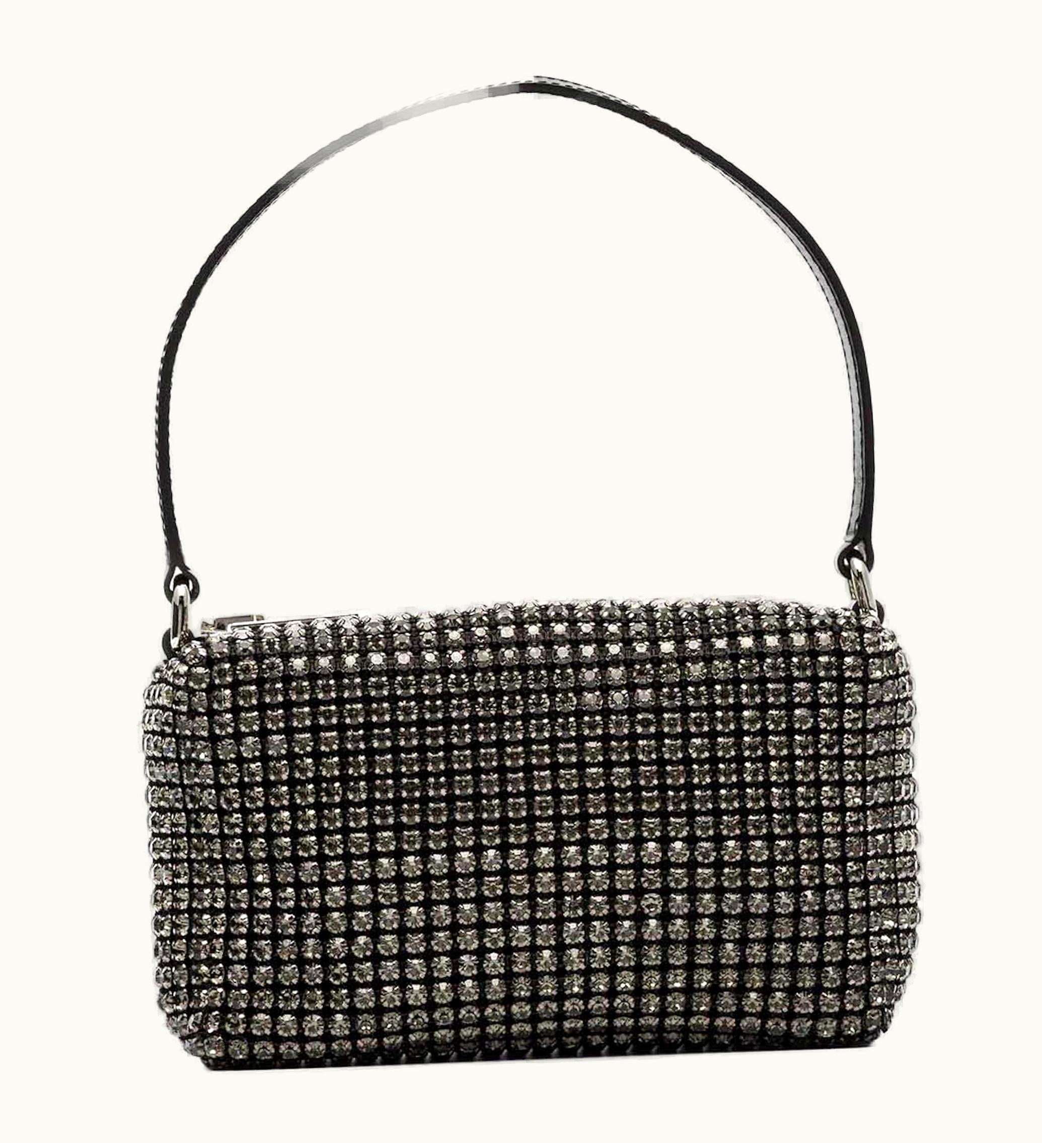 Alexander Wang Alexander Wang Heiress Pouch In Crystal Mesh Black