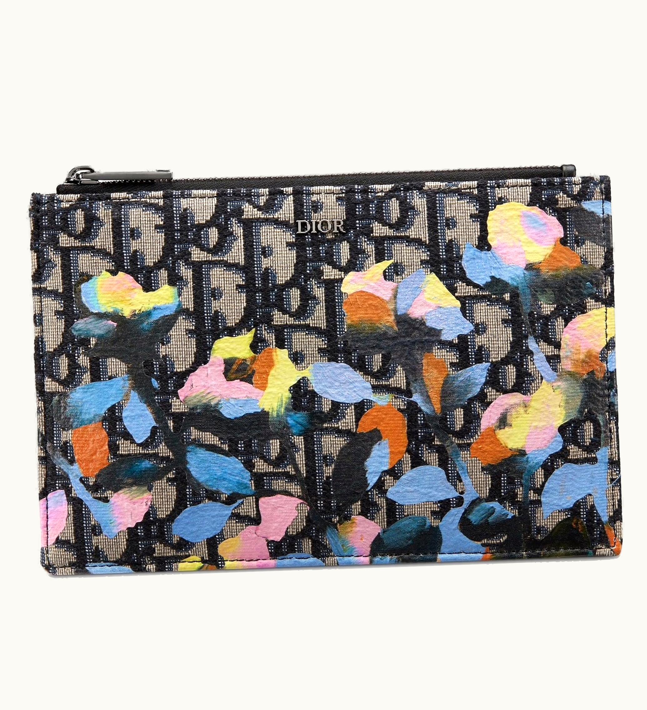 Dior Pouch Oblique Jacquard Alex Foxton Print Beige