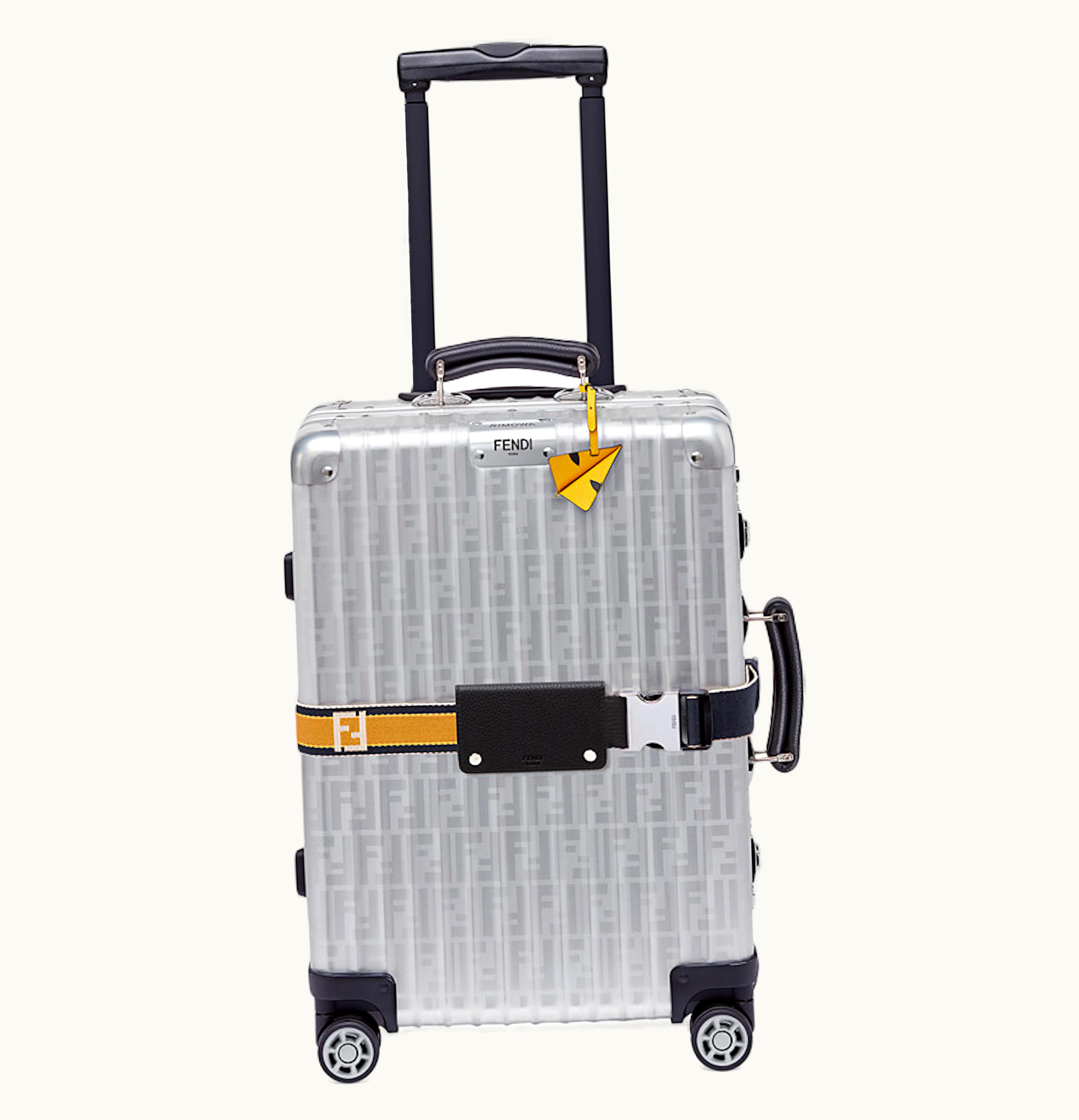 Fendi Cabin Suitcase FF Silver Yellow