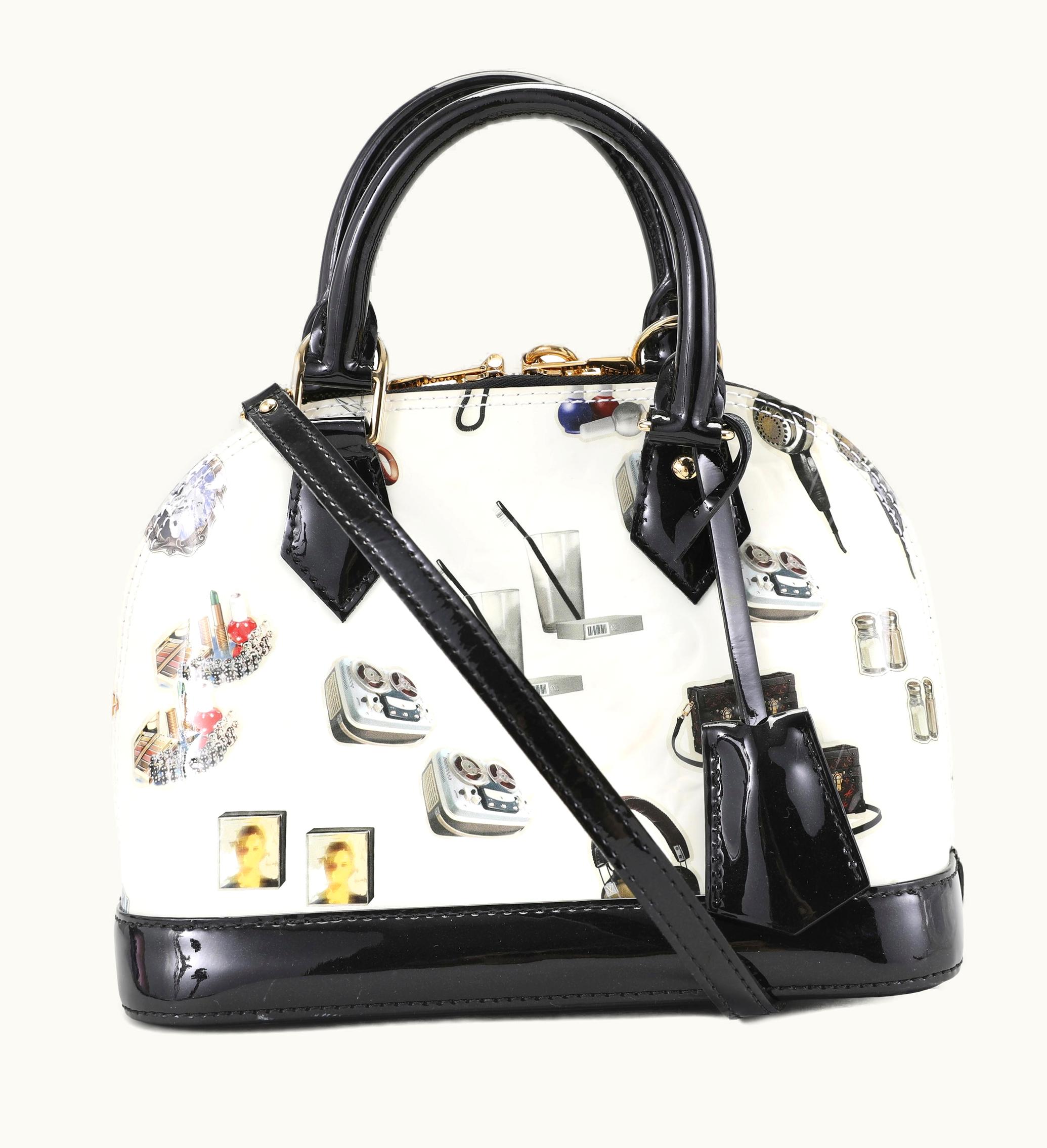 Louis Vuitton Louis Vuitton Alma Monogram Vernis Stickers BB White Black