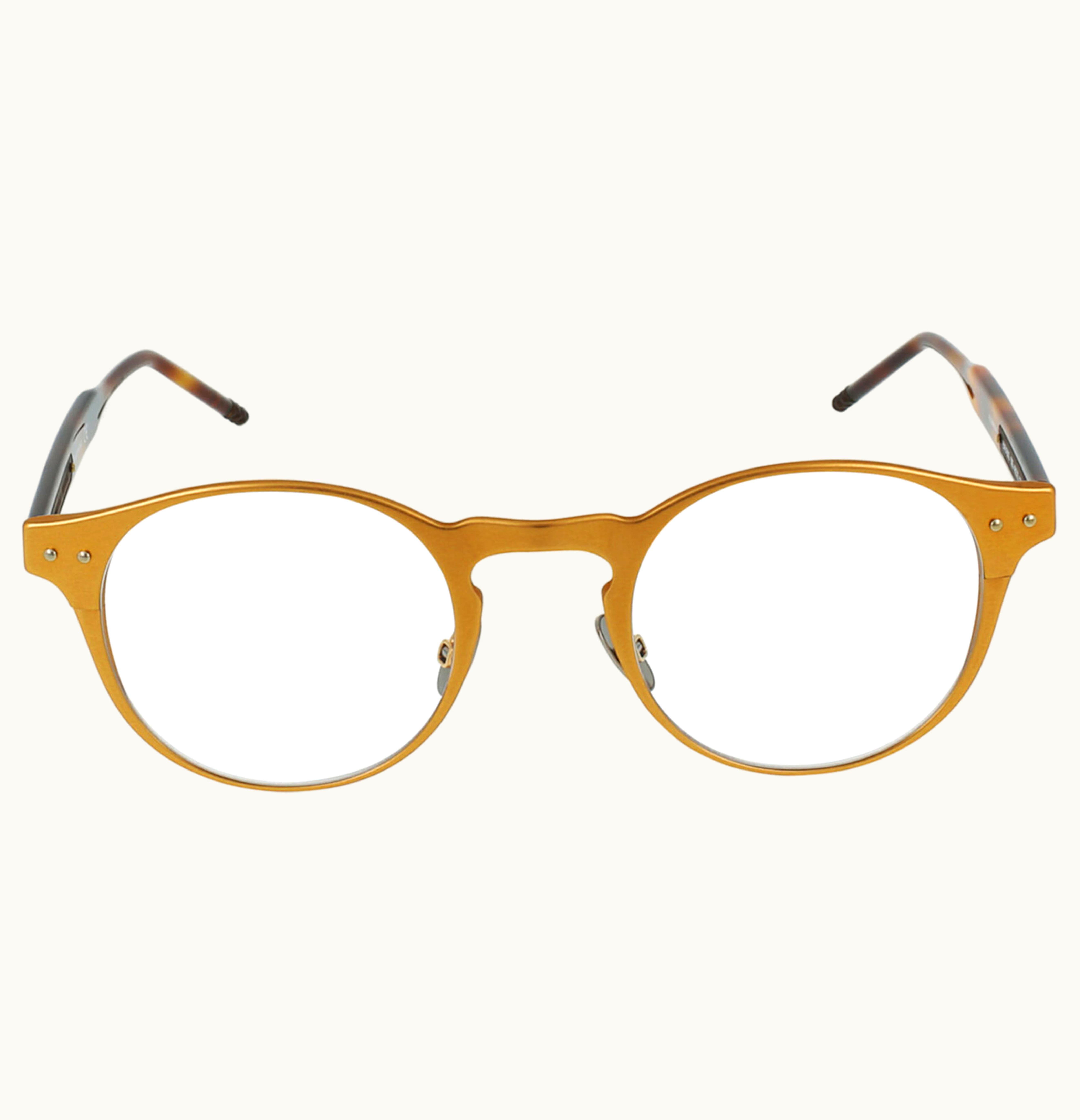 Bottega Veneta Round Frame Aluminium Sunglasses Bronze Havana Transparent Bv0180o 30002475 003