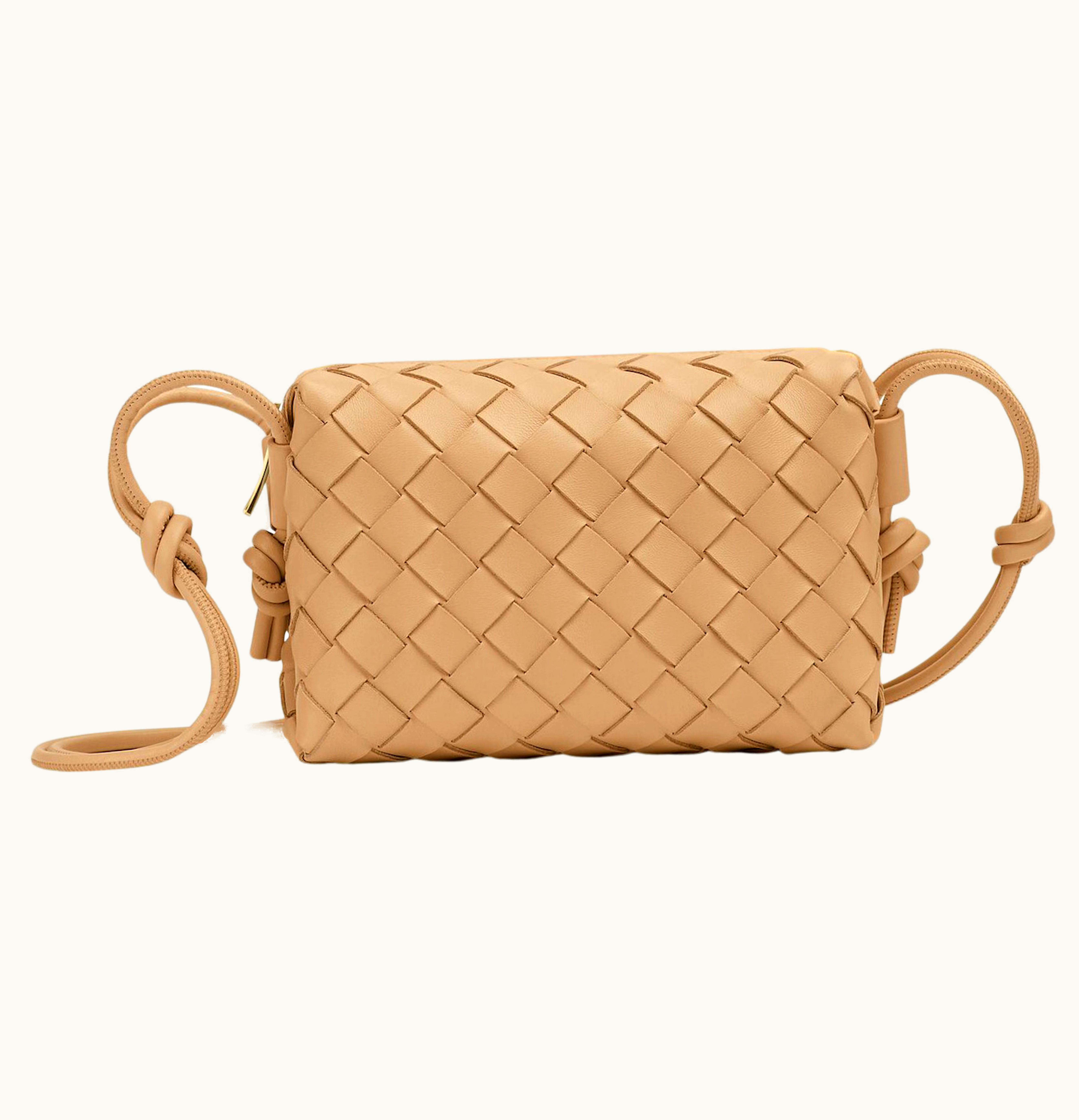 Bottega Veneta Loop Intrecciato Camera Bag Mini Almond