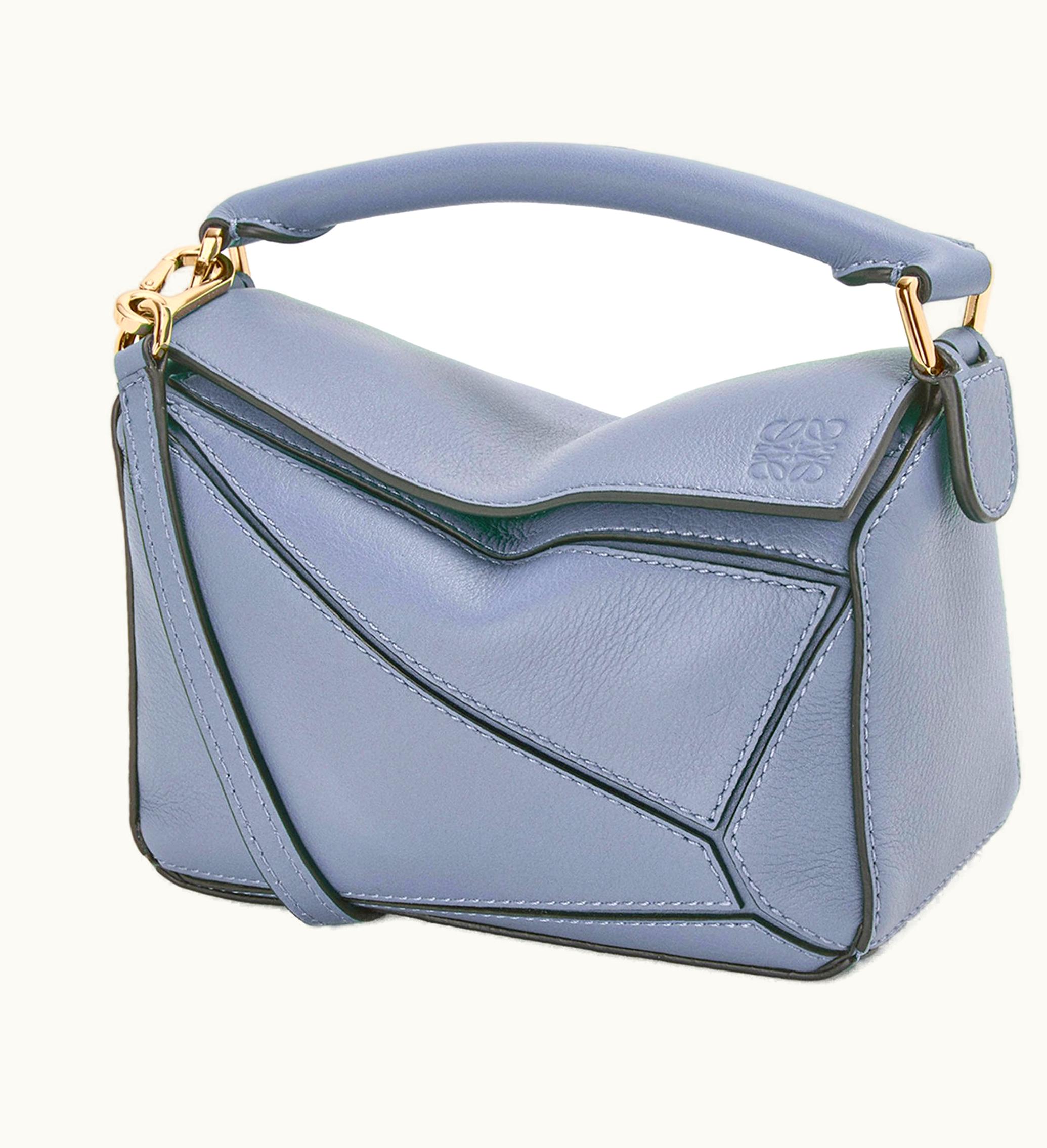 LOEWE Loewe Puzzle Bag In Classic Calfskin Mini Atlantic Blue
