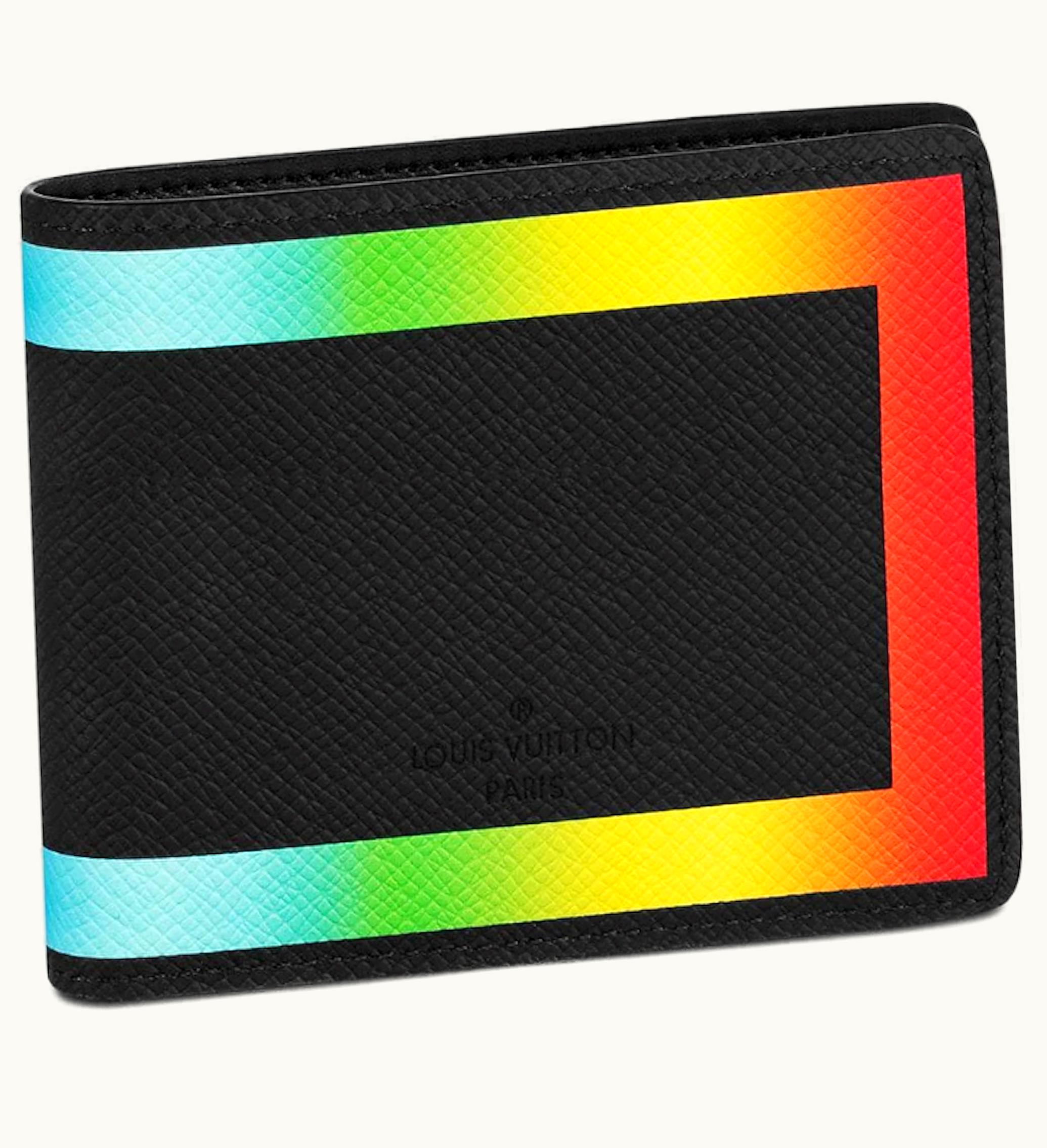 Louis Vuitton Slender Wallet Taiga Black Rainbow