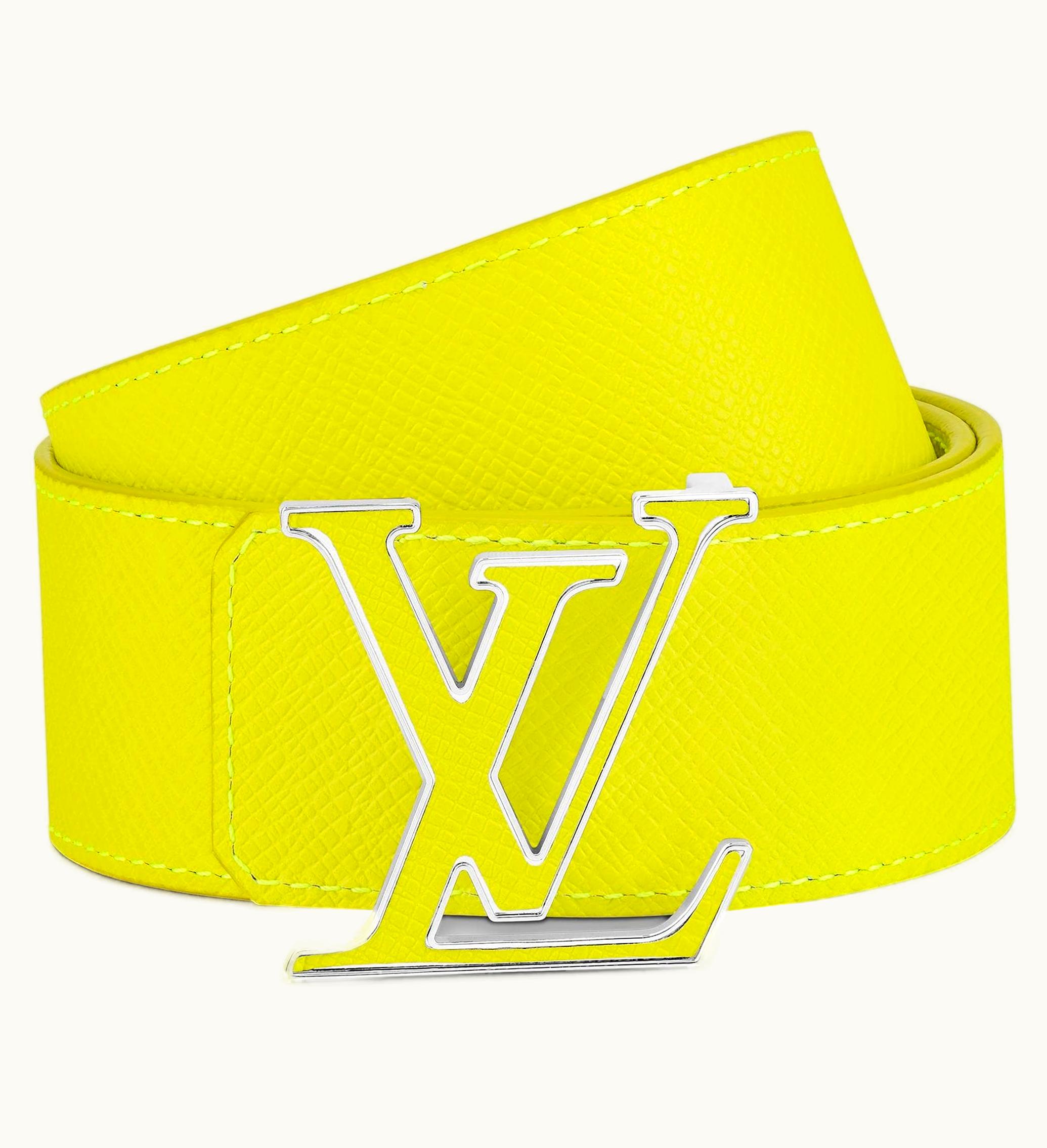 Louis Vuitton LV Initiales Reversible Belt Monogram Eclipse Taiga 40mm Yellow