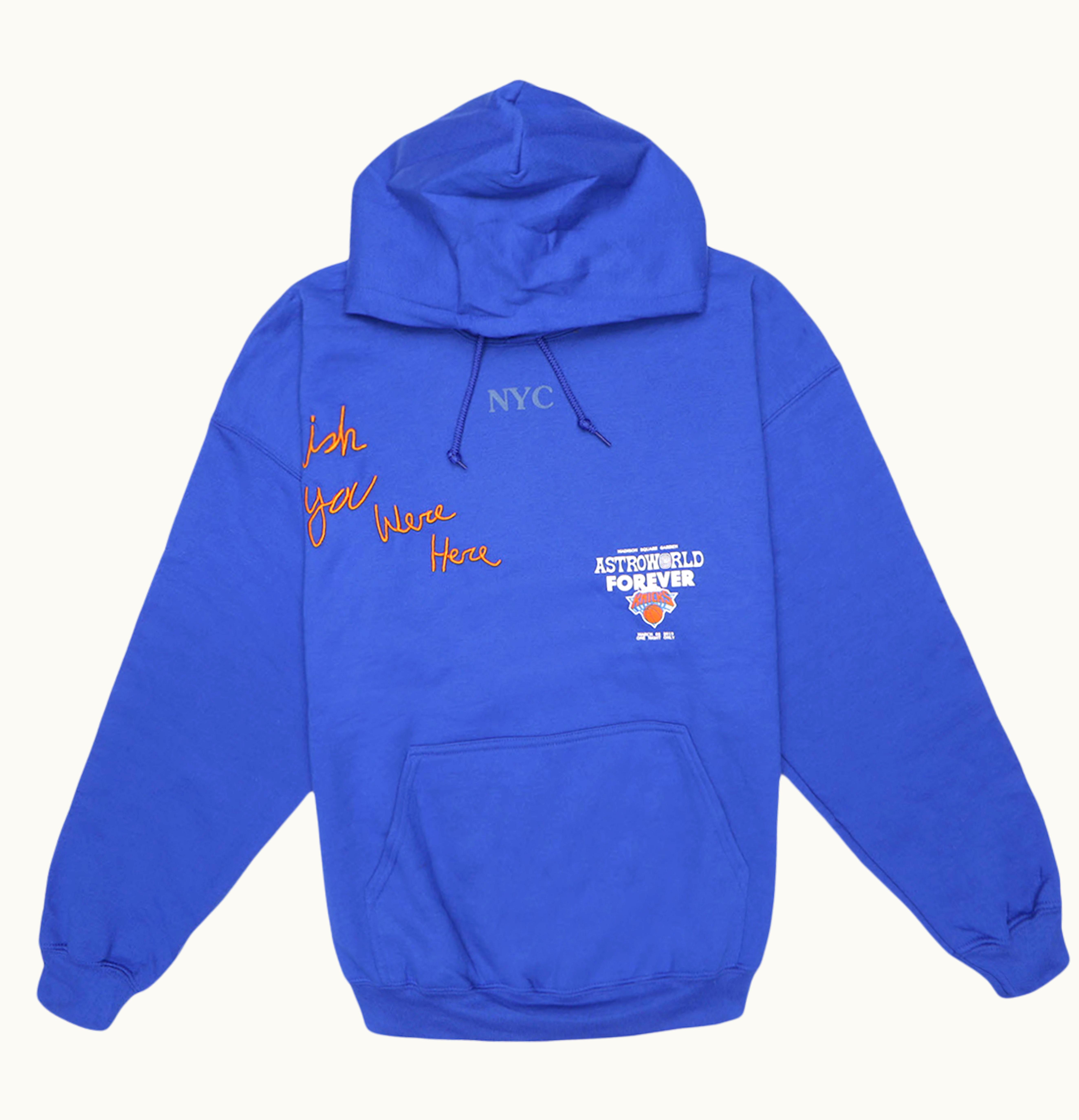 Travis Scott Travis Scott Astroworld Msg Knicks Hoodie Blue