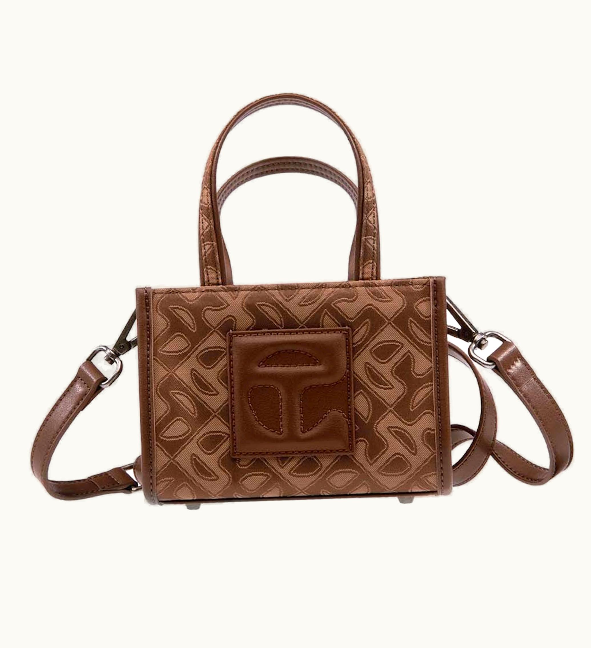 Telfar Telfar Small Jacquard Shopper Tan Monogram