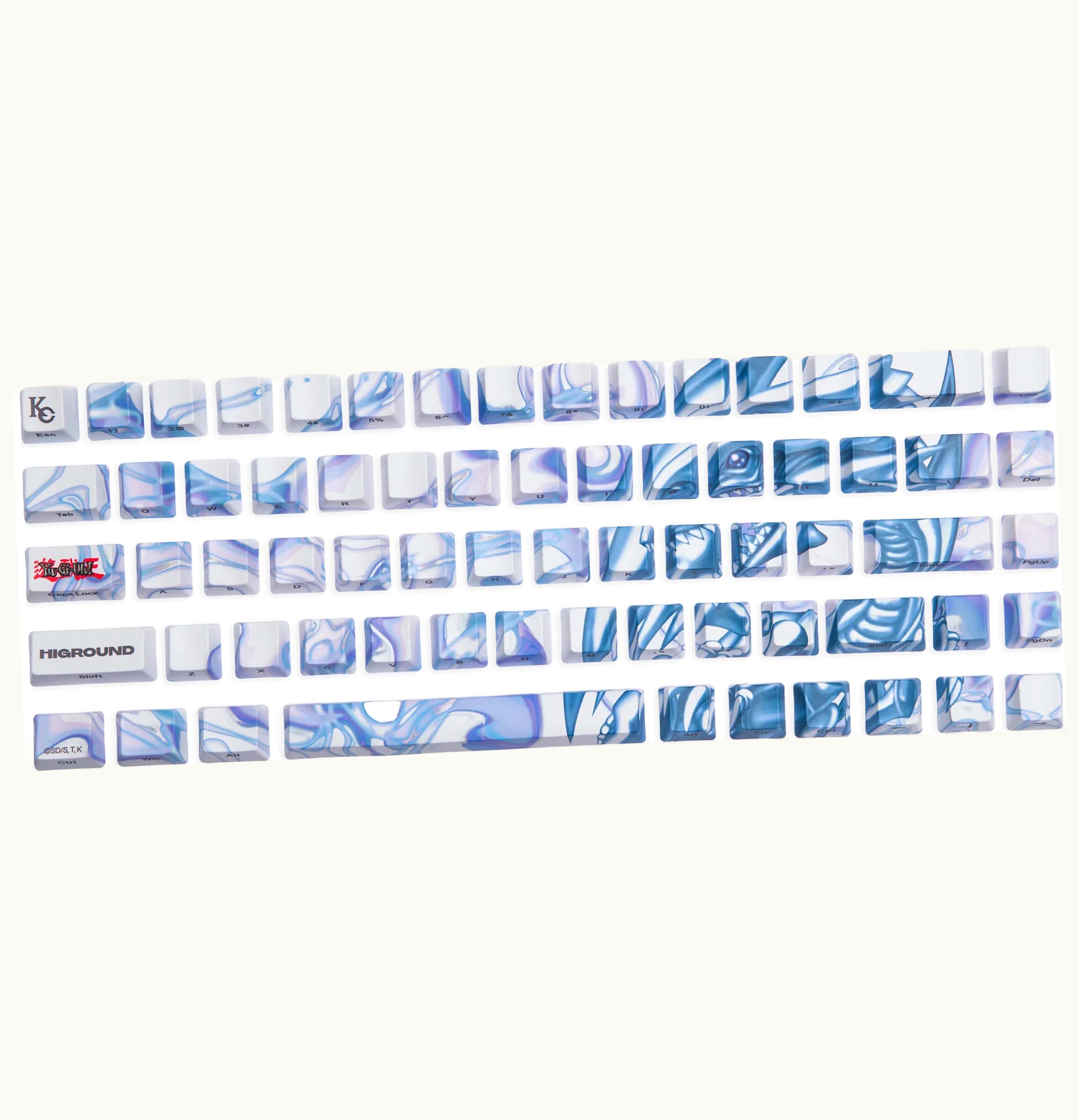 Higround Higround X Yugioh Blue Eyes White Dragon Keycaps Set Blue White